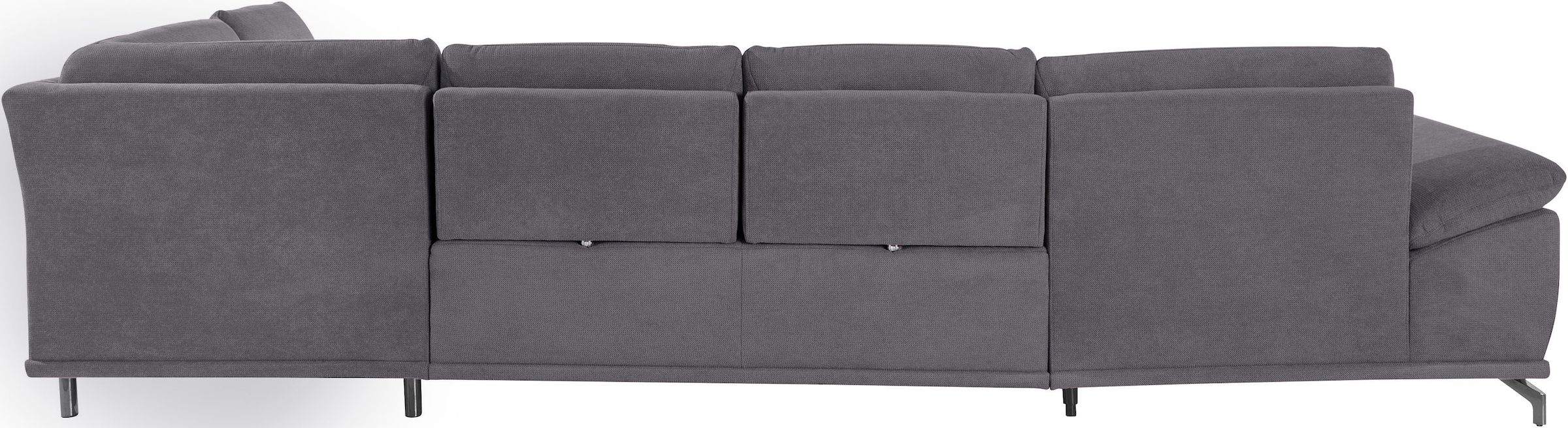 Places of Style Wohnlandschaft »Costello U-Form, mit Sitztiefenverstellung, Armteilverstellung und«, 3 Nierenkissen, optional Bettfunktion und Bettkasten