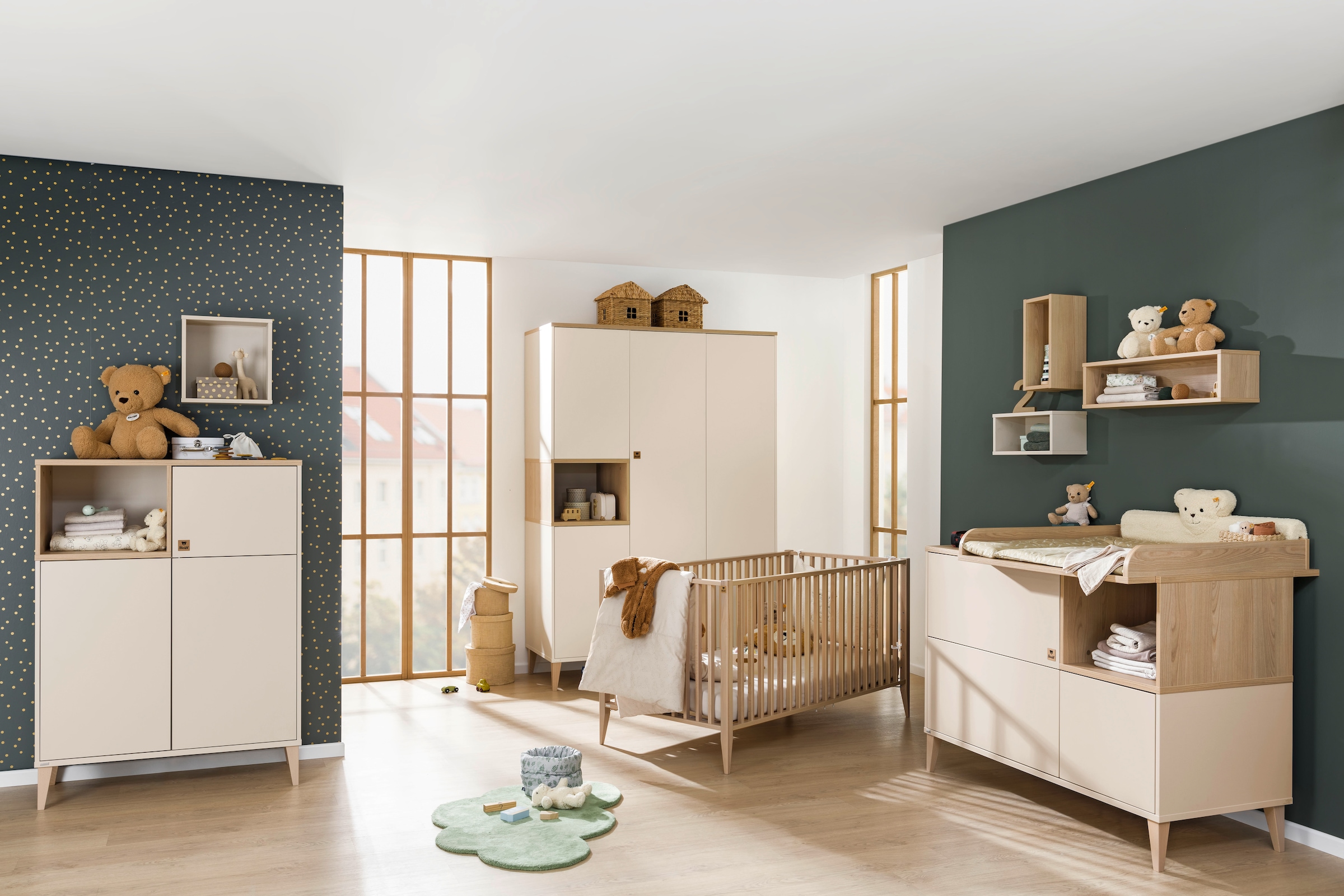 PAIDI Babybett »MILA & BEN Steiff by PAIDI«, aus Massivholz, mit Comfort-Lattenrost, umbaubar zum Kinderbett