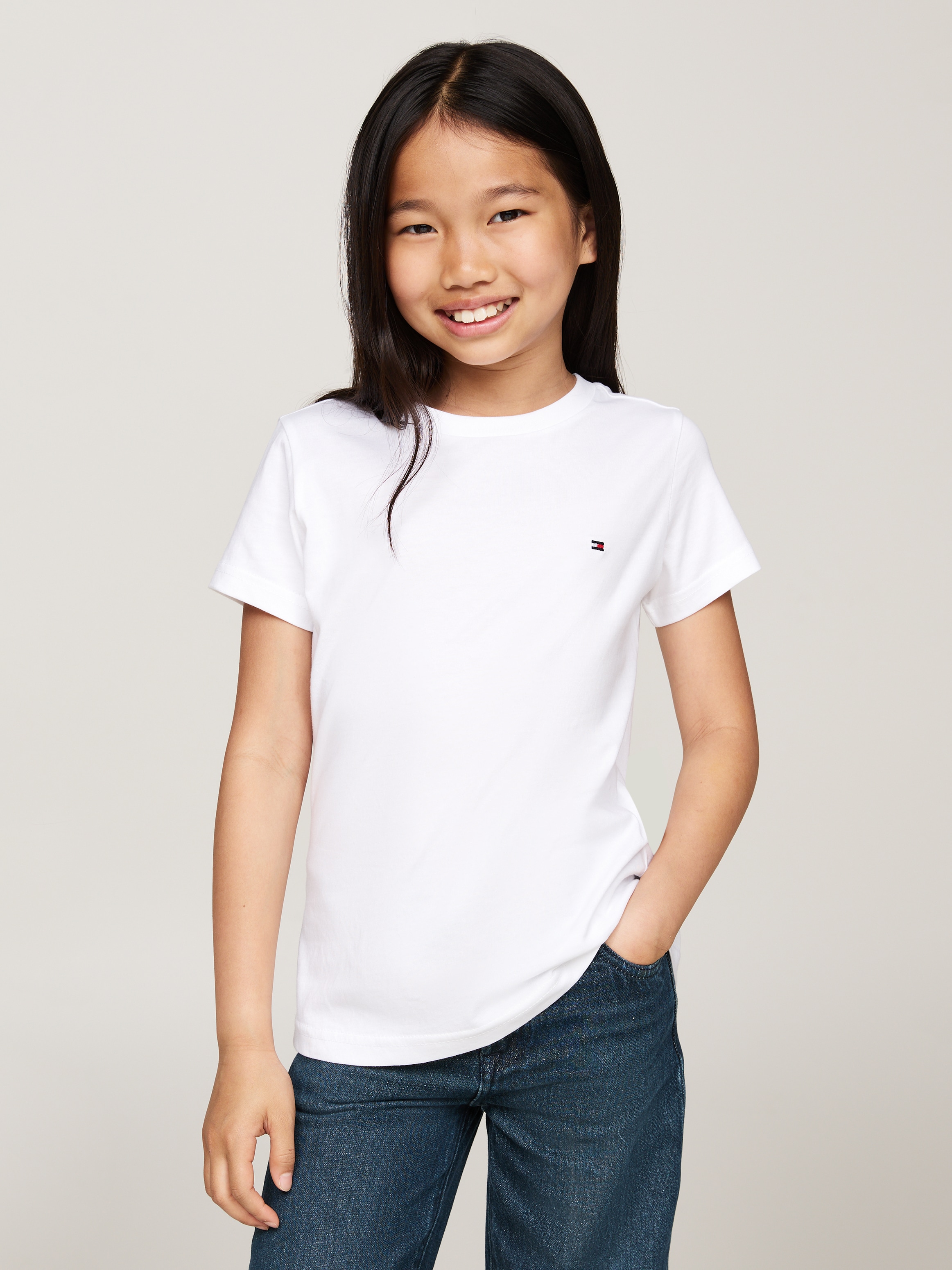 Tommy Hilfiger Underwear »2P CN TEE mit Stickerei und Rundhals im 2er-Pack« Packung, 2er-Pack, 2 Stk. unifarben, casual, regular fit, Baumwolle, Rundhals