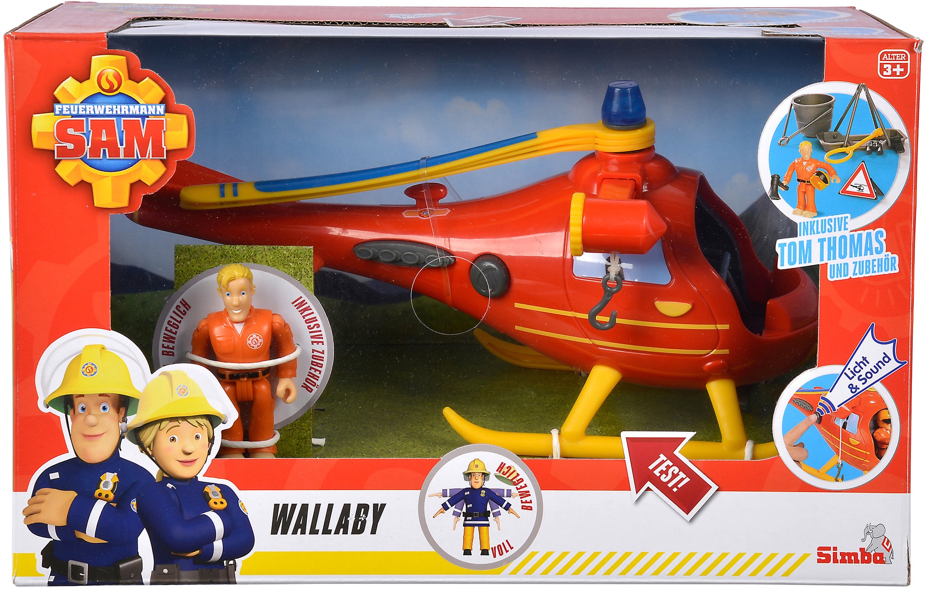 SIMBA Spielzeug-Hubschrauber »Feuerwehrmann Sam, Wallaby«, mit Sound- und Lichteffekten
