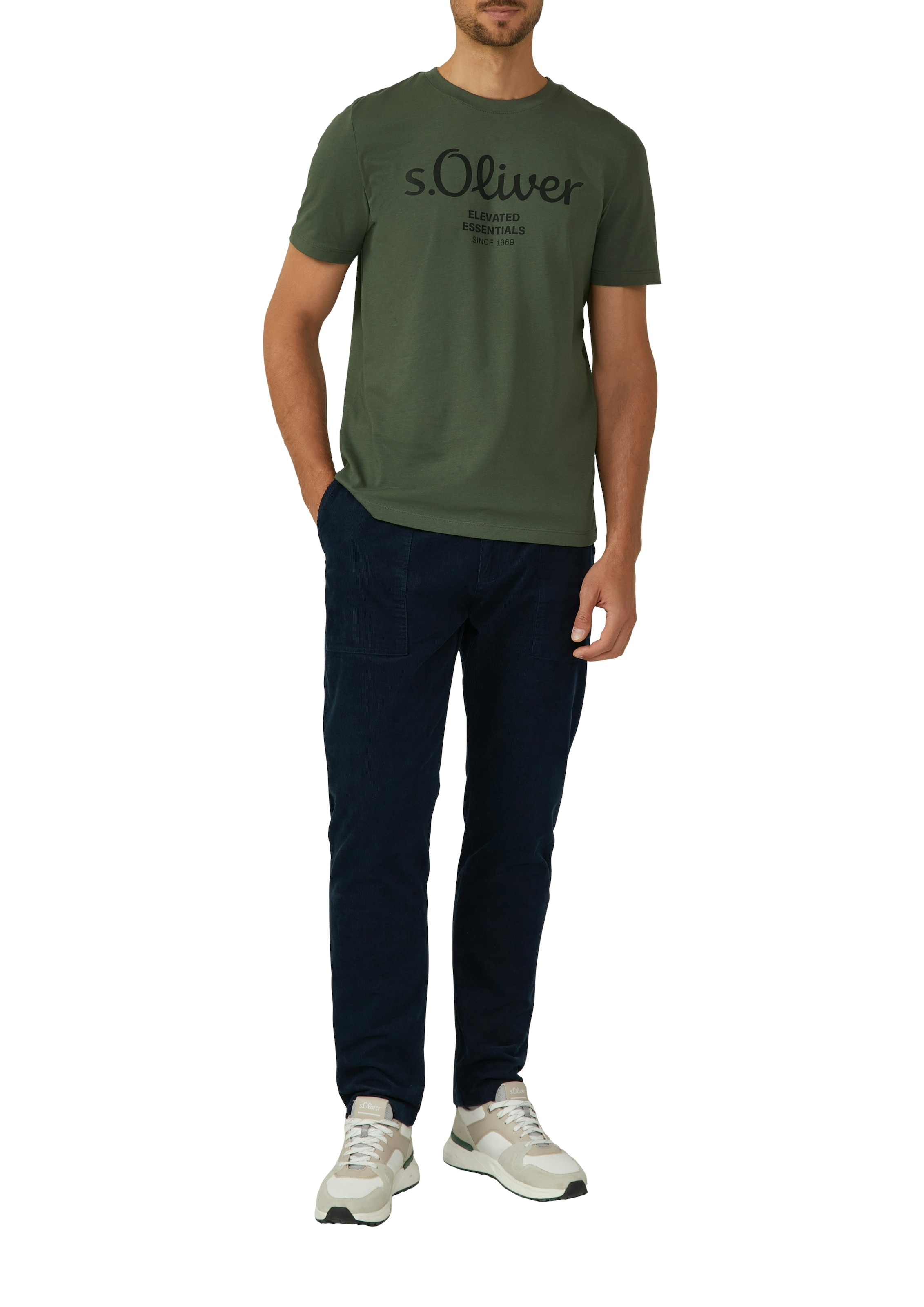 s.Oliver T-Shirt 2 Stk. mit großen Logo-Print, im 2er Pack