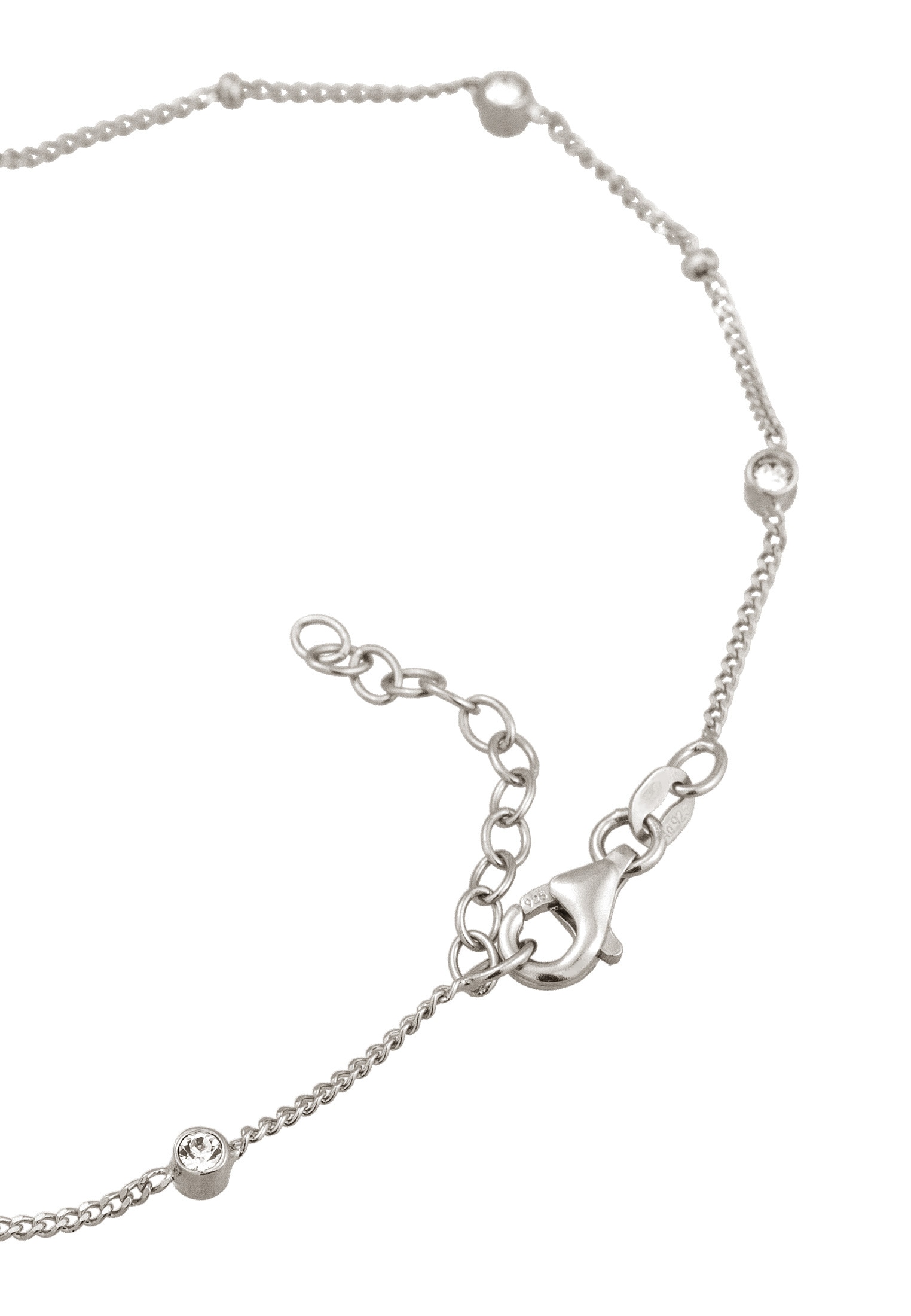 Elli Fußkette »Fußschmuck Fußkettchen Glas Kristalle Weiß 925 Sterling Silber«