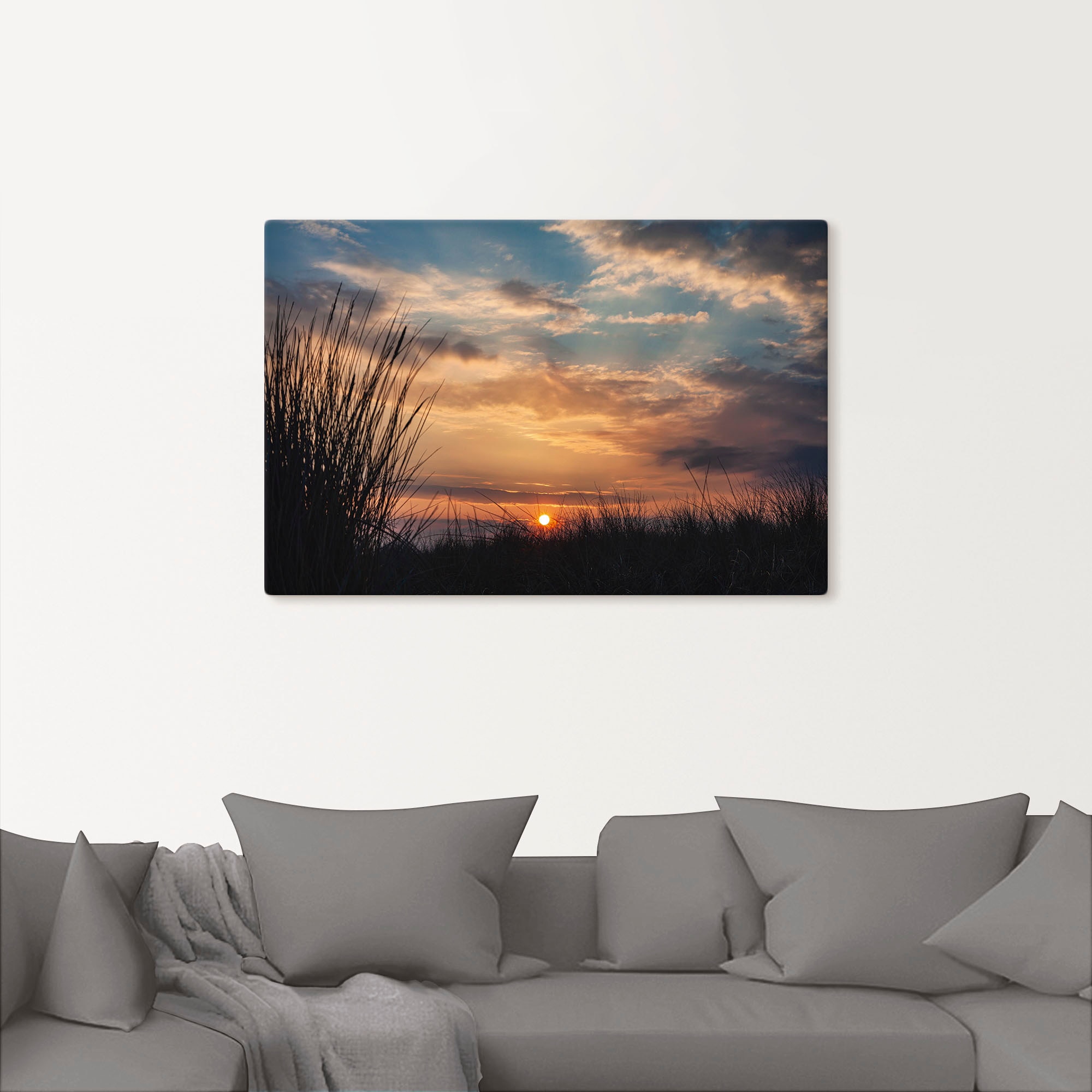 Artland Wandbild »Sonnenuntergang an der Küste Ostsee«, Bilder vom Sonnenuntergang & -aufgang (1 Stück), in vielen Größen & Produktarten - Alubild / Outdoorbild, Leinwandbild, Poster, Wandaufkleber / Wandtattoo auch für Badezimmer geeignet