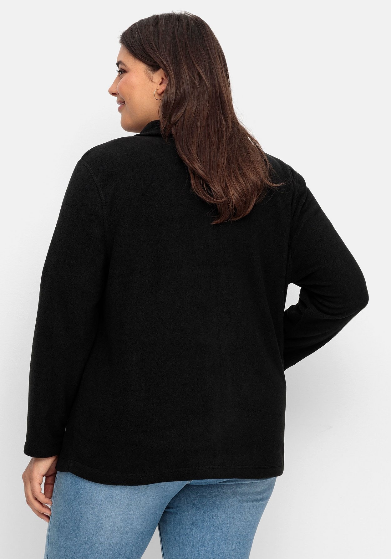 Sheego Sweatjacke »Fleecejacke mit Reißverschluss«
