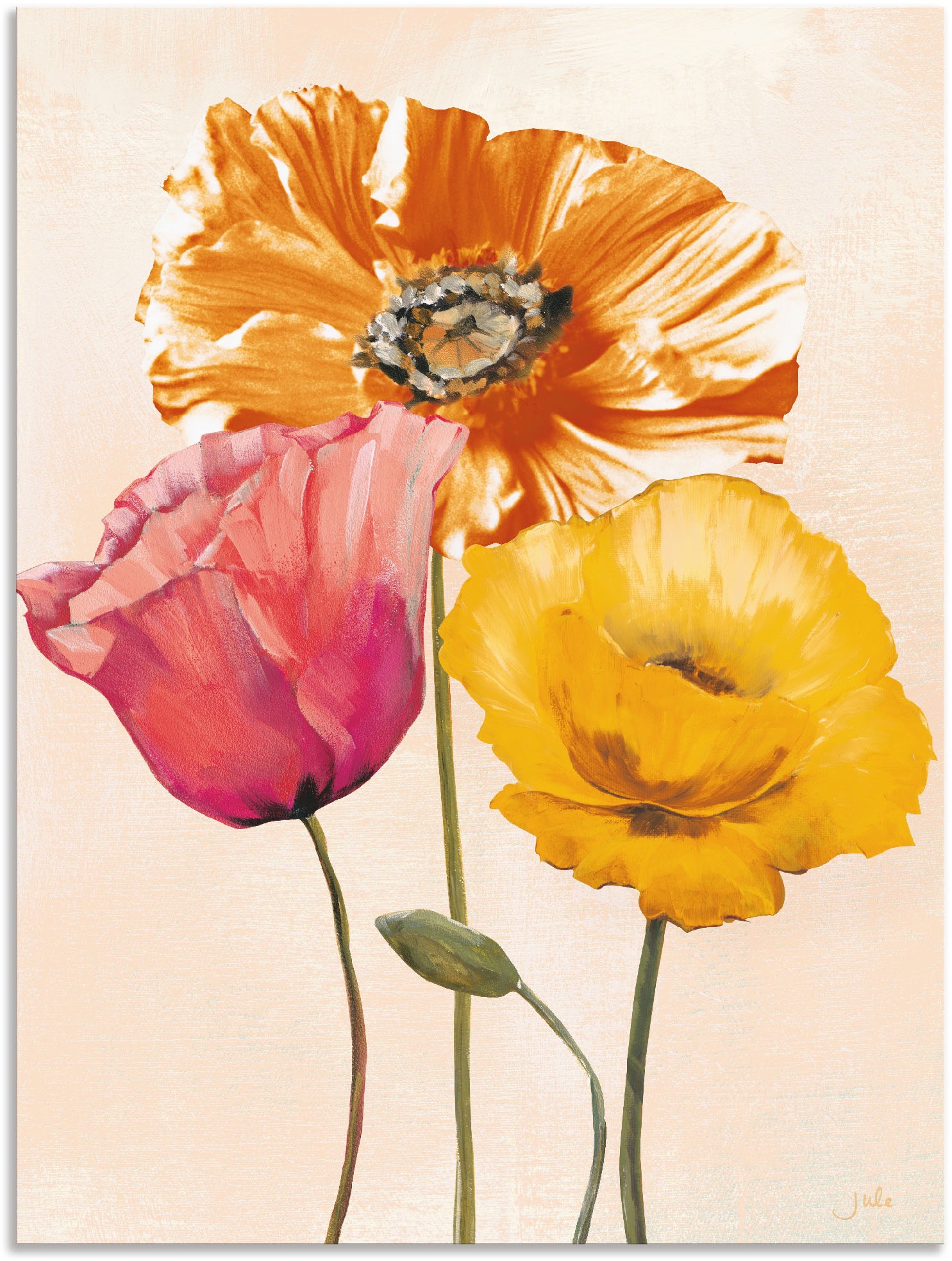 Artland Wandbild »Bunte Poster St.), Größen Blumenbilder, auf II«, versch. Mohnblumen Wandaufkleber Raten kaufen als Alubild, (1 oder in Leinwandbild