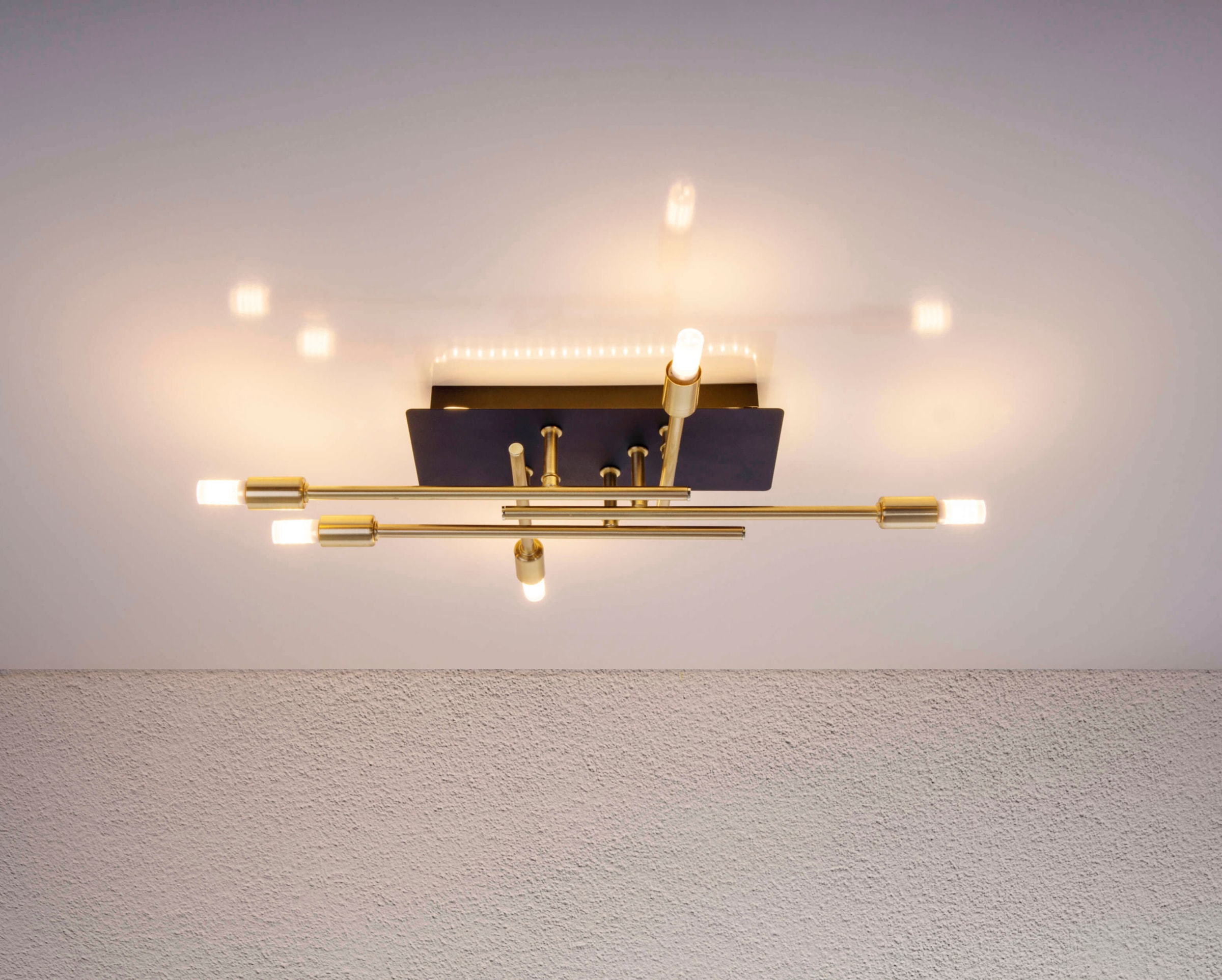 näve LED Deckenleuchte »Ancona«, 5 flammig, Leuchtmittel G9 | LED fest integriert, schwarz/gold, mit LED Backlight Lichtfarbe warmweiß, exkl. 5x G9