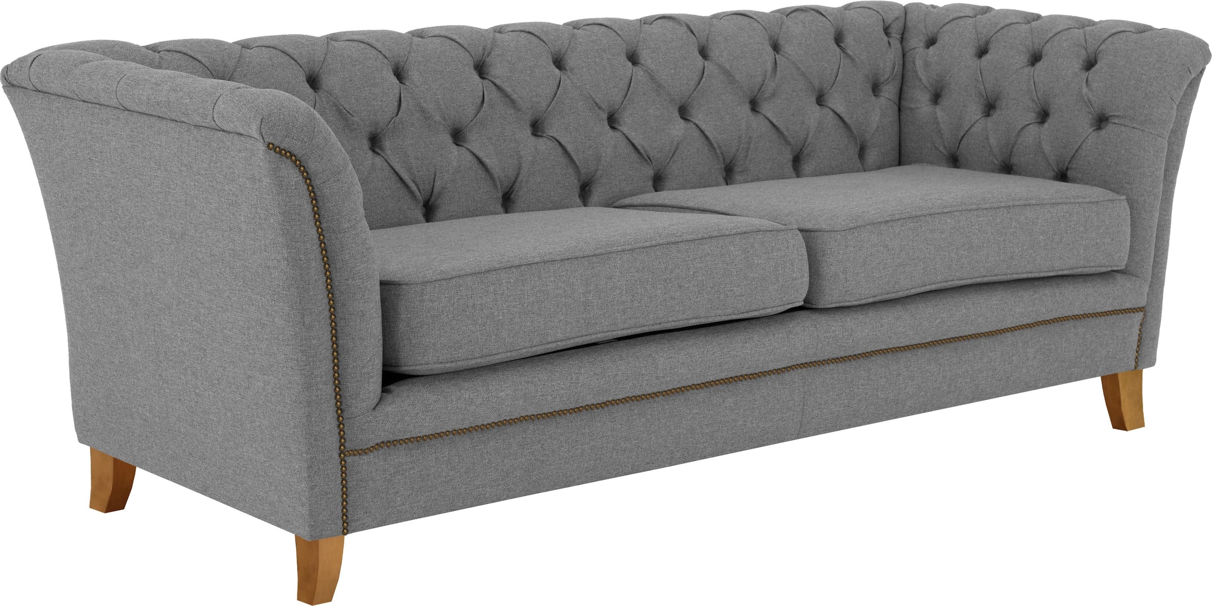 Home affaire 3-Sitzer »Newport« mit Knopfheftung im Rücken, Keder und feinen Armlehnen