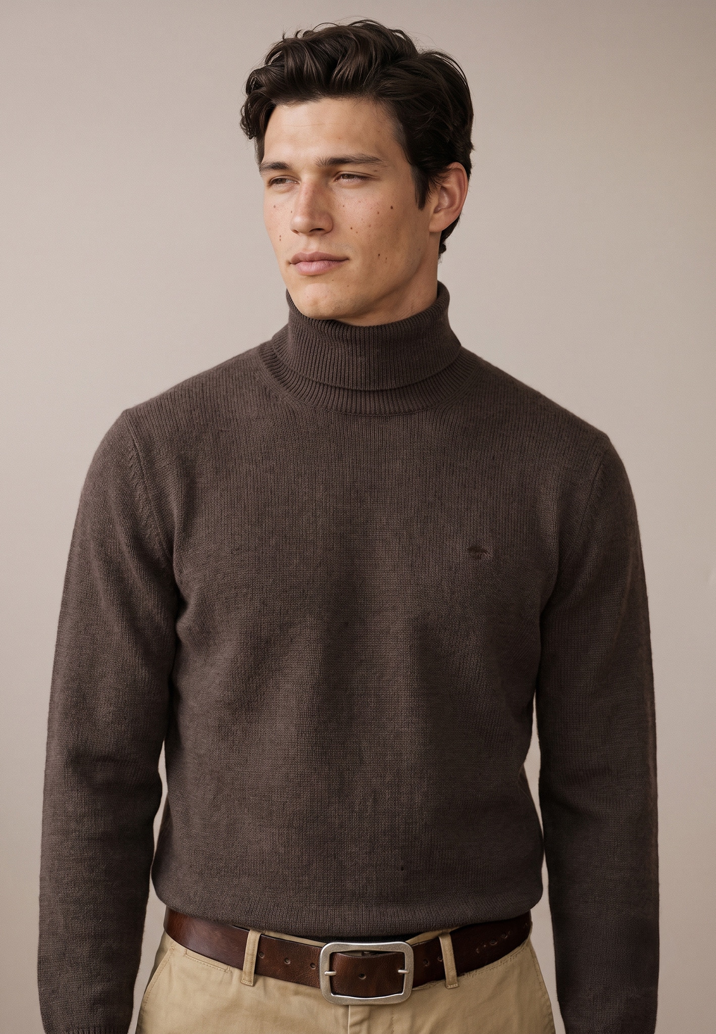 FYNCH-HATTON Rollkragenpullover mit Logostickerei