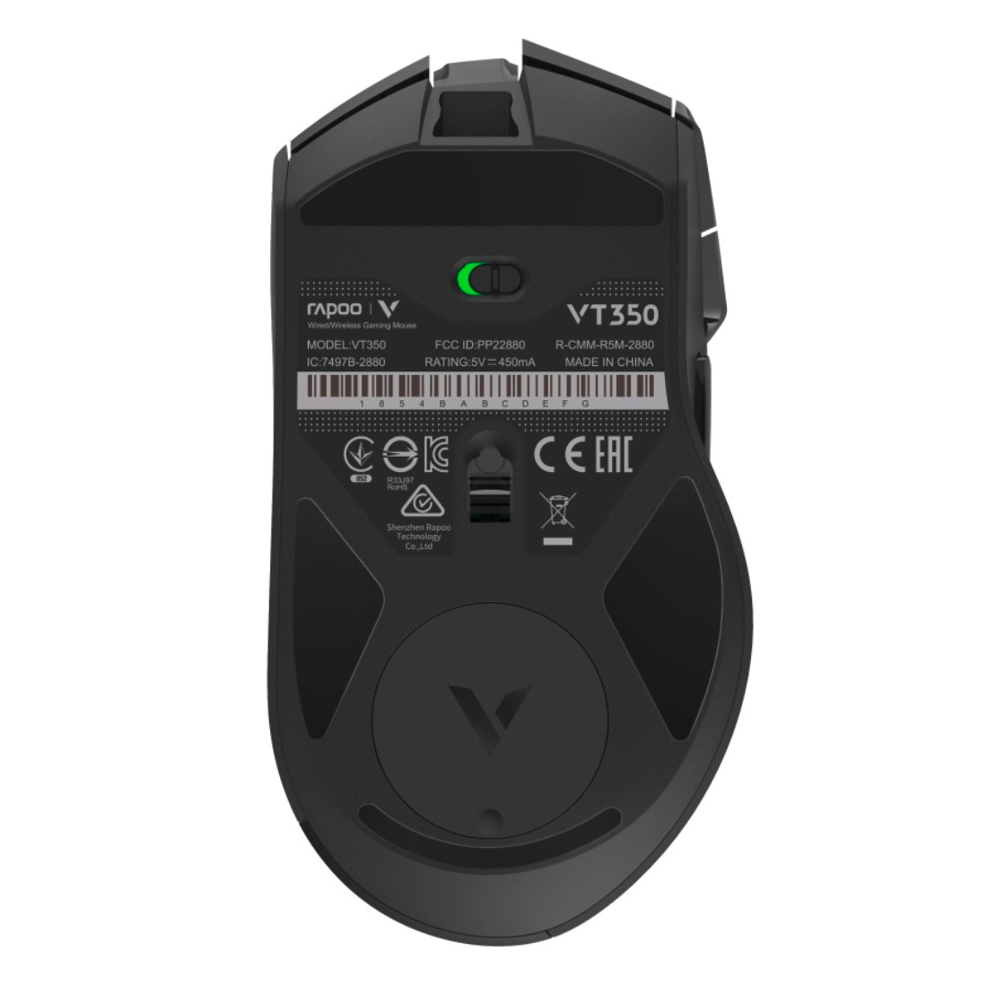 VPRO Gaming by Rapoo Gaming-Maus »VT350 optische Maus, 5.000 DPI, Schwarz«, Bluetooth, 5000 MHz