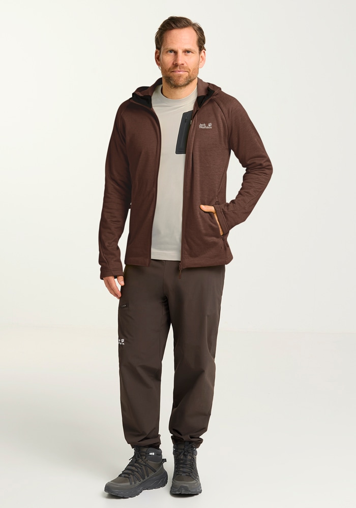Jack Wolfskin Fleecejacke »PEAK DISTRICT HOODED FZ M«, mit Kapuze