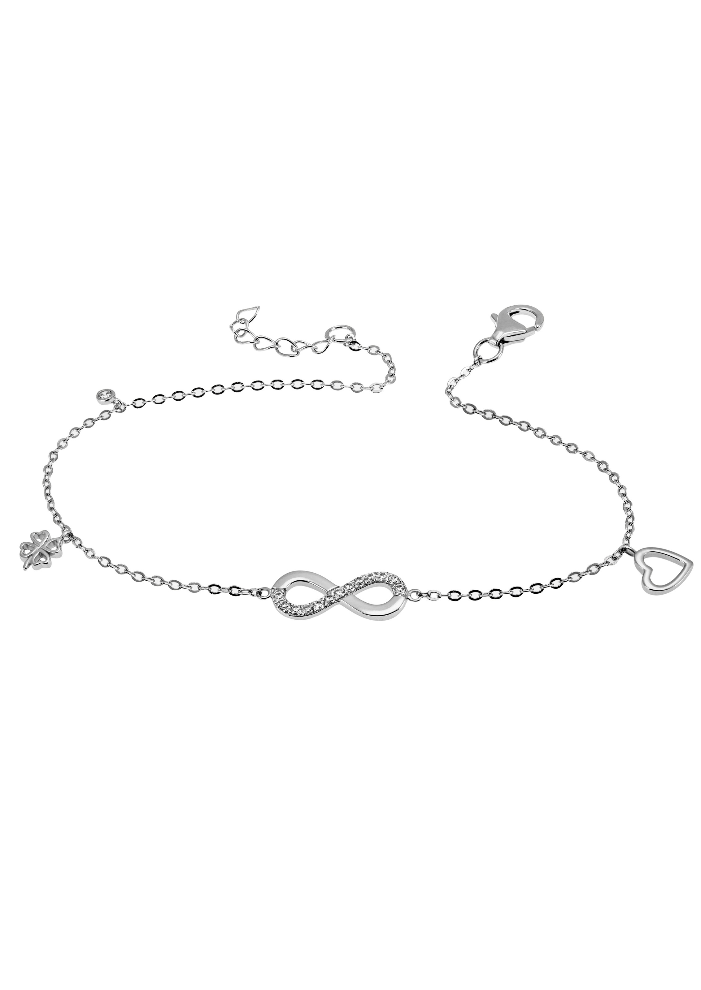 Firetti Silberarmband »Infinit/Unendlichkeit, Kleeblatt, Herz, rhodiniert«, mit Zirkonia kaufen