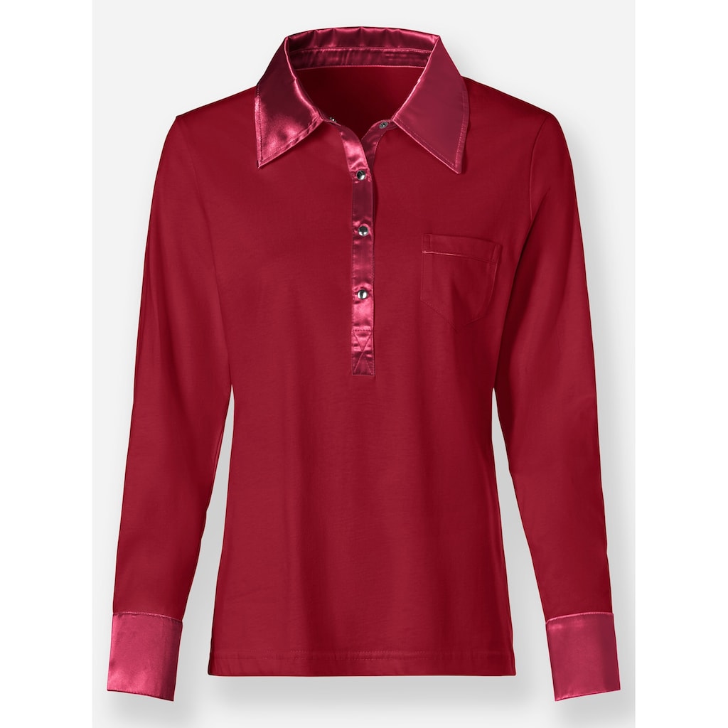 Inspirationen Langarm-Poloshirt »Shirt«, (1 tlg.)