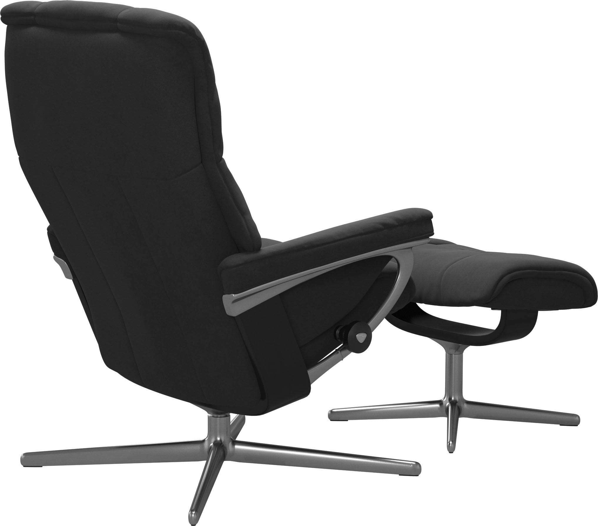 Stressless® Relaxsessel »Mayfair« Set, Relaxsessel mit Hocker,  mit Hocker, mit Cross Base, Größe S, M & L, Holzakzent Schwarz