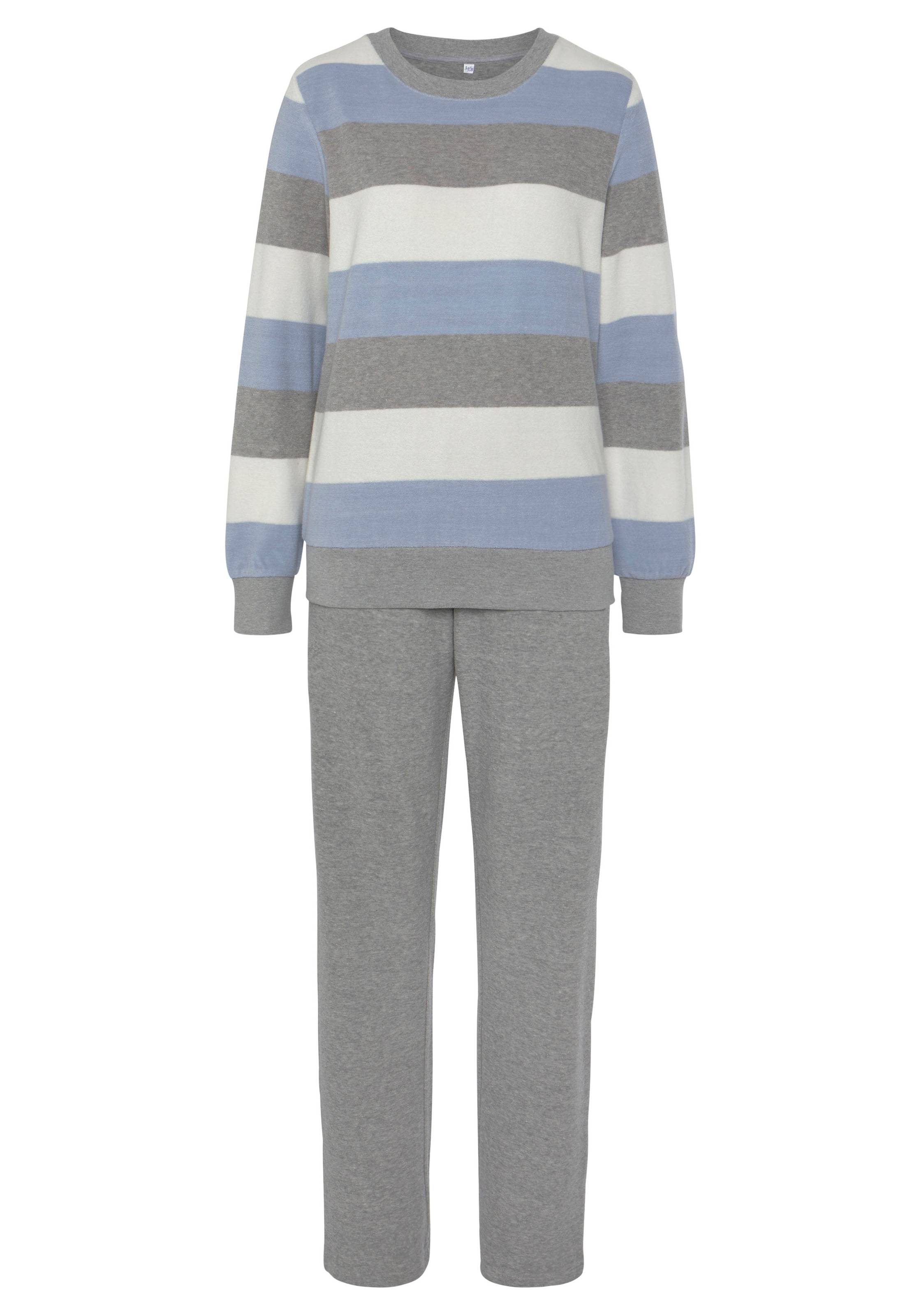 Vivance Dreams Pyjama, (2 tlg.), aus weichem Frottée und mit Colorblock Streifen