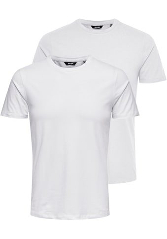 T-Shirt »BASIC LIFE SLIM O-NECK 2-PACK«, (Packung, 2 tlg., 2er-Pack)