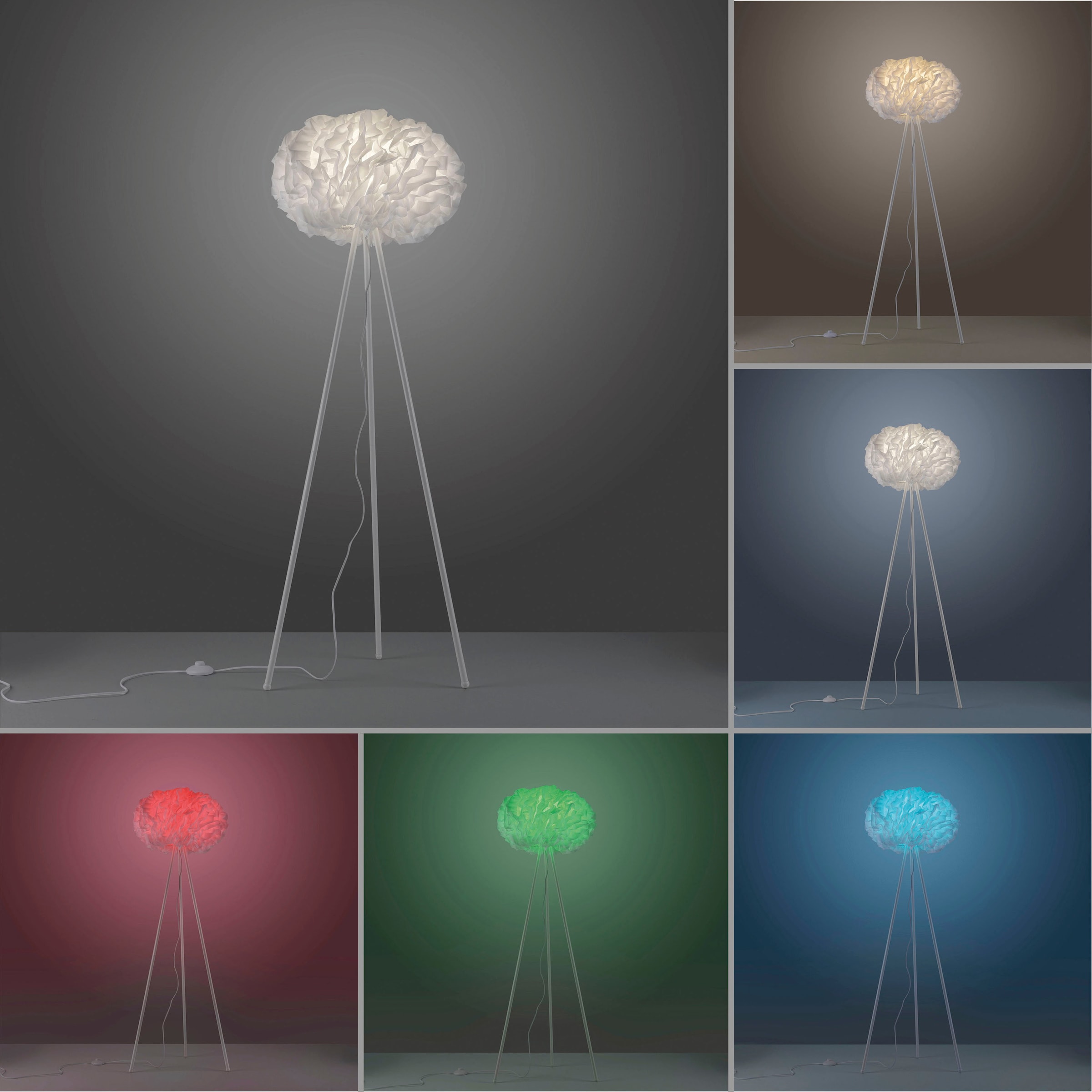 JUST LIGHT Stehlampe »LOLAsmart-NAOMI«, 1 flammig, Leuchtmittel E27 | LED wechselbar, MEDION-App, IR-Fernbedienung, Bezug bei 30° waschbar, trocknergeeignet
