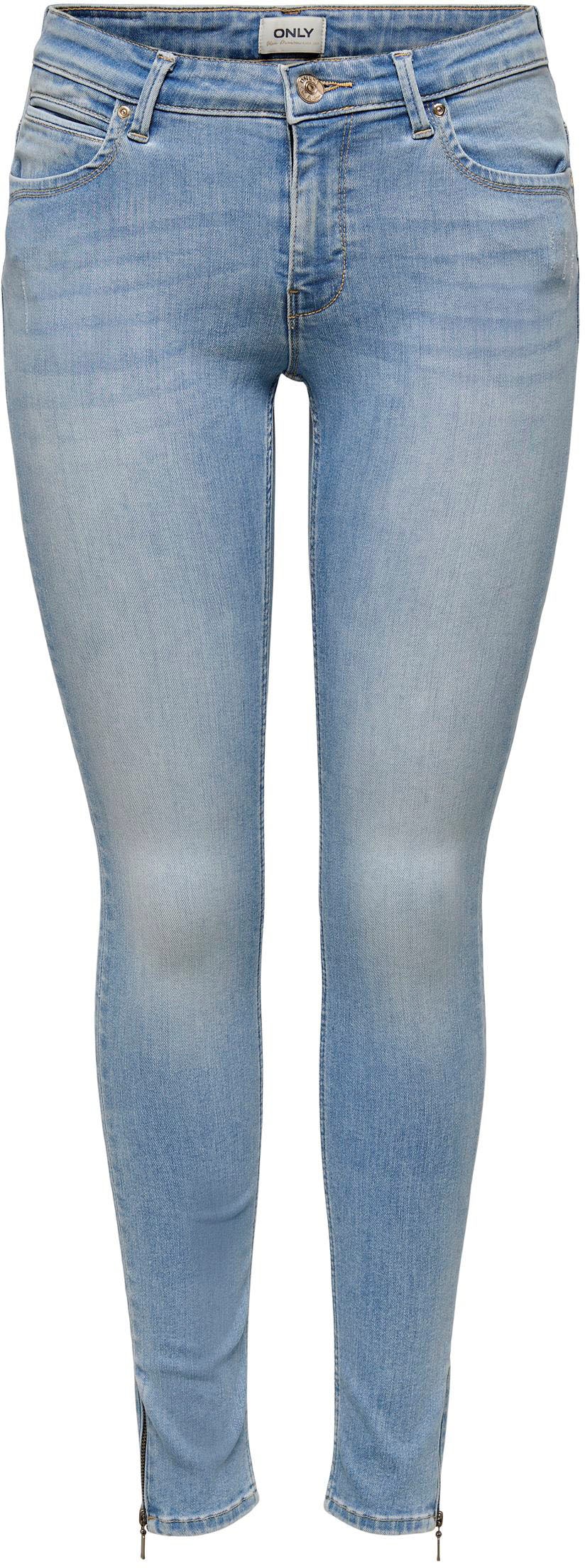 ONLY Skinny-fit-Jeans »ONLKENDELL RG SK ANK DNM TAI467 NOOS«, mit  Reißverschluss Detail am Bein bei ♕ | Stretchjeans