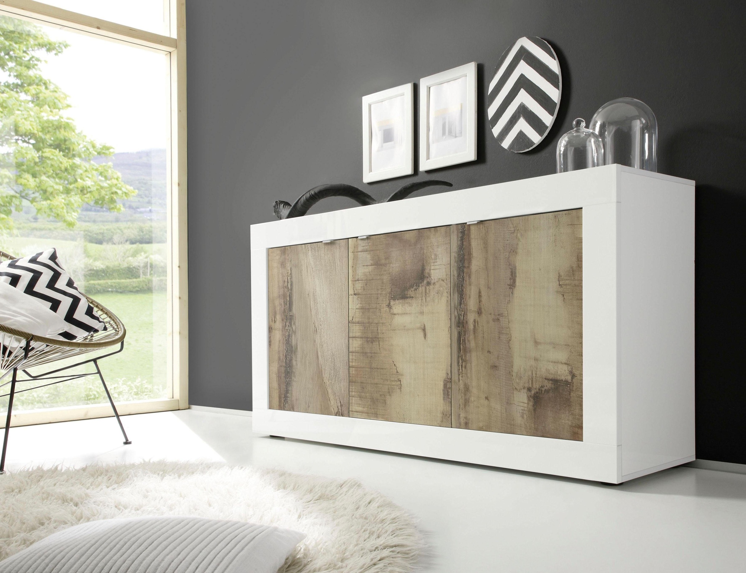 INOSIGN Sideboard »Basic Breite 160 cm, Kommode 3 Türen, Anrichte,«, Metallgriff, moderne Rahmenoptik, viel Stauraum, Farbauswahl