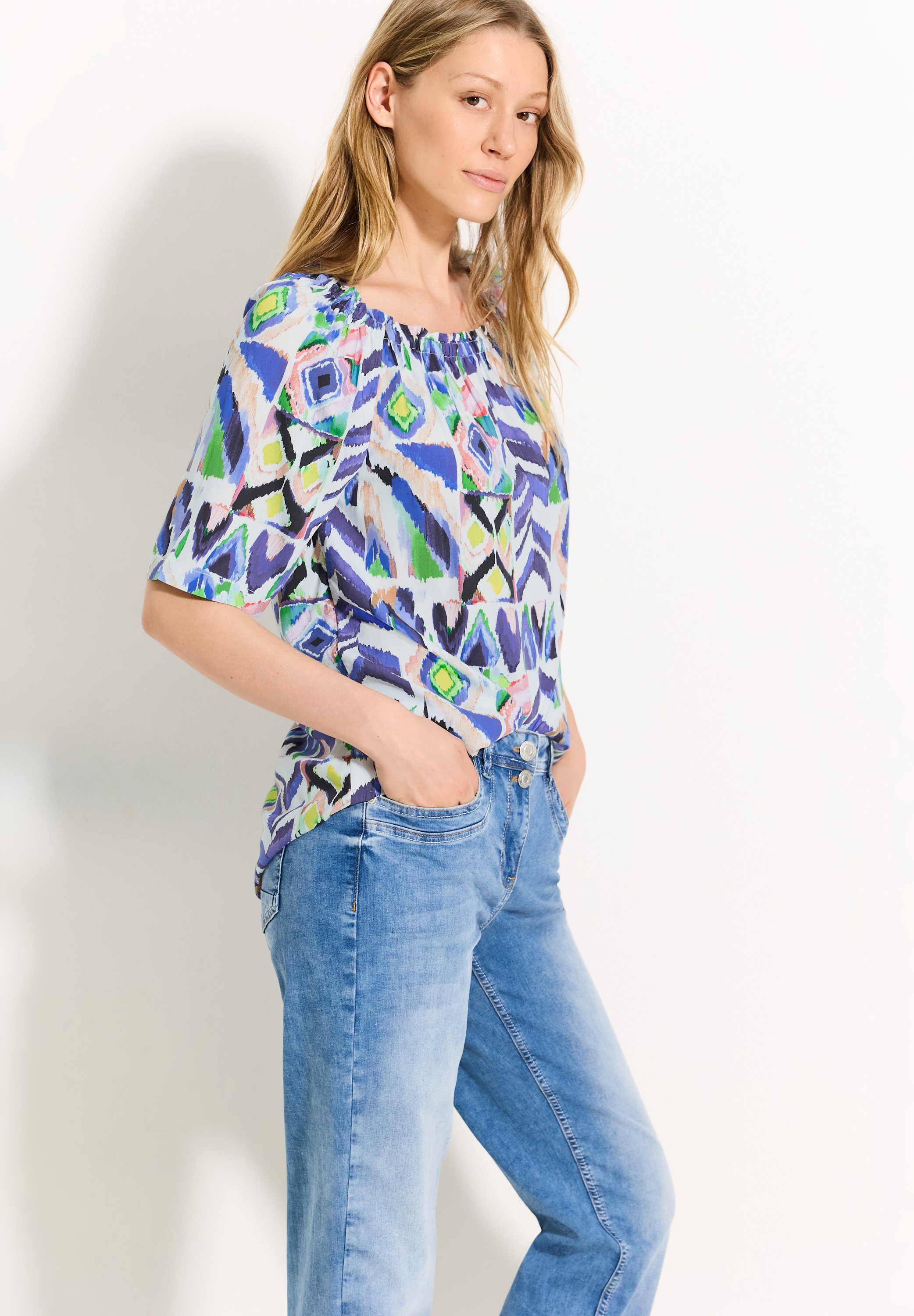 Cecil Kurzarmbluse, mit All-Over Print