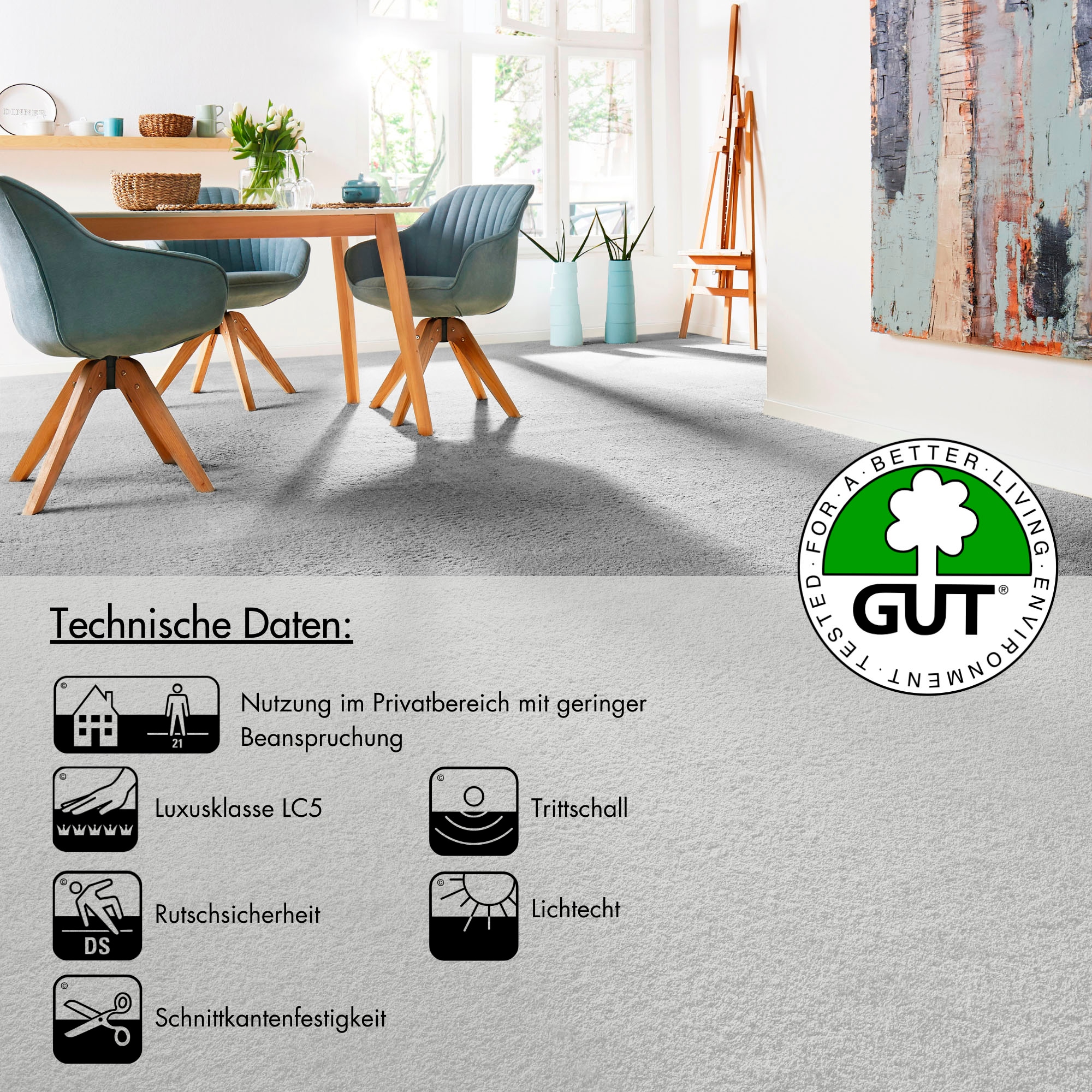 Andiamo Teppichboden »Softness, Velours, Made in Belgium«, rechteckig, 17 mm Höhe, Uni Farben, Breite 400 cm, besonders weich, Wohnzimmer, Schlafzimmer