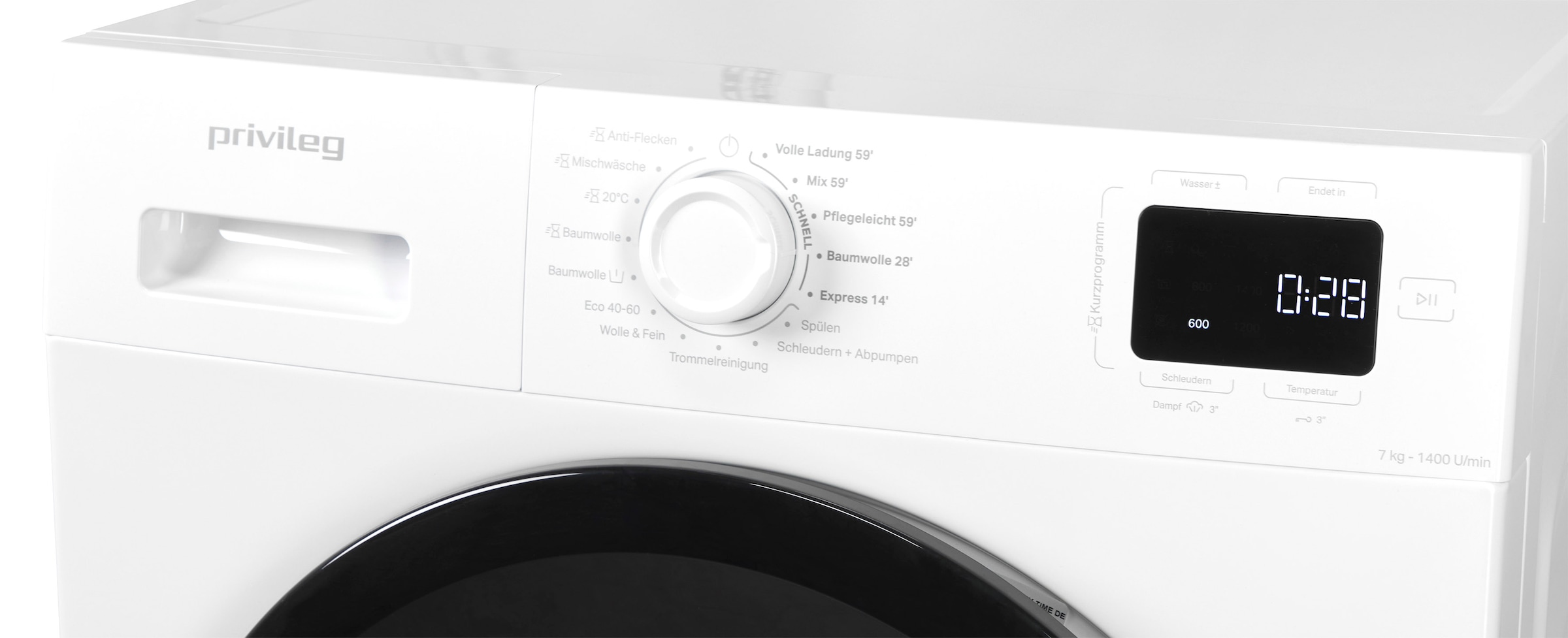 Privileg Waschmaschine MY TIME »PWF 774A MY TIME DE«, 7 kg, 1400 U/min, Quick Cycles – 5 Programme in unter 1 Stunde