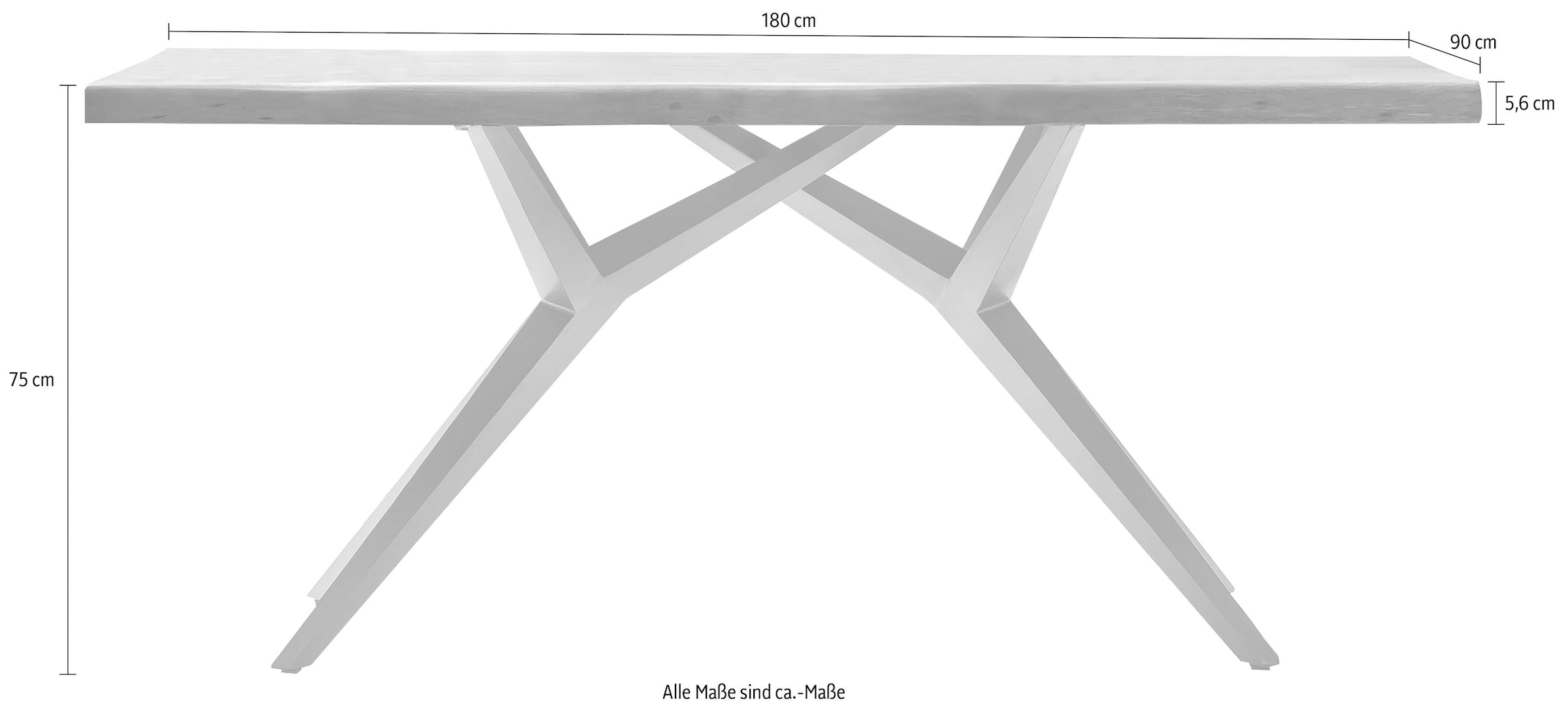 SIT Esstisch »Tables«, mit elegantem Metallgestell, Shabby Chic, Vintage