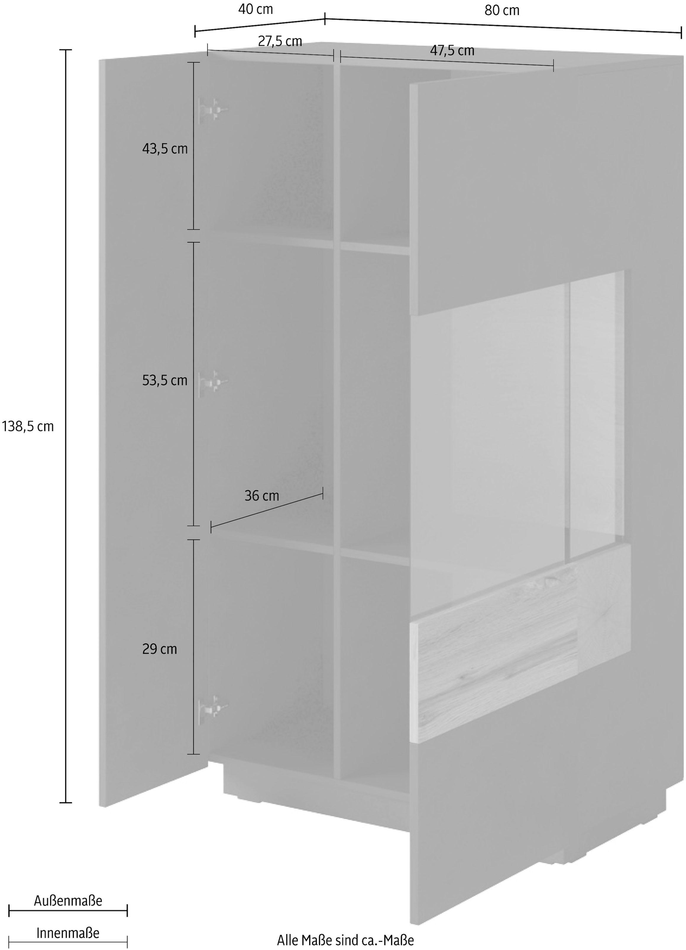 bestellen Helvetia 138,5 cm Vitrine auf Höhe »SILKE«, Raten