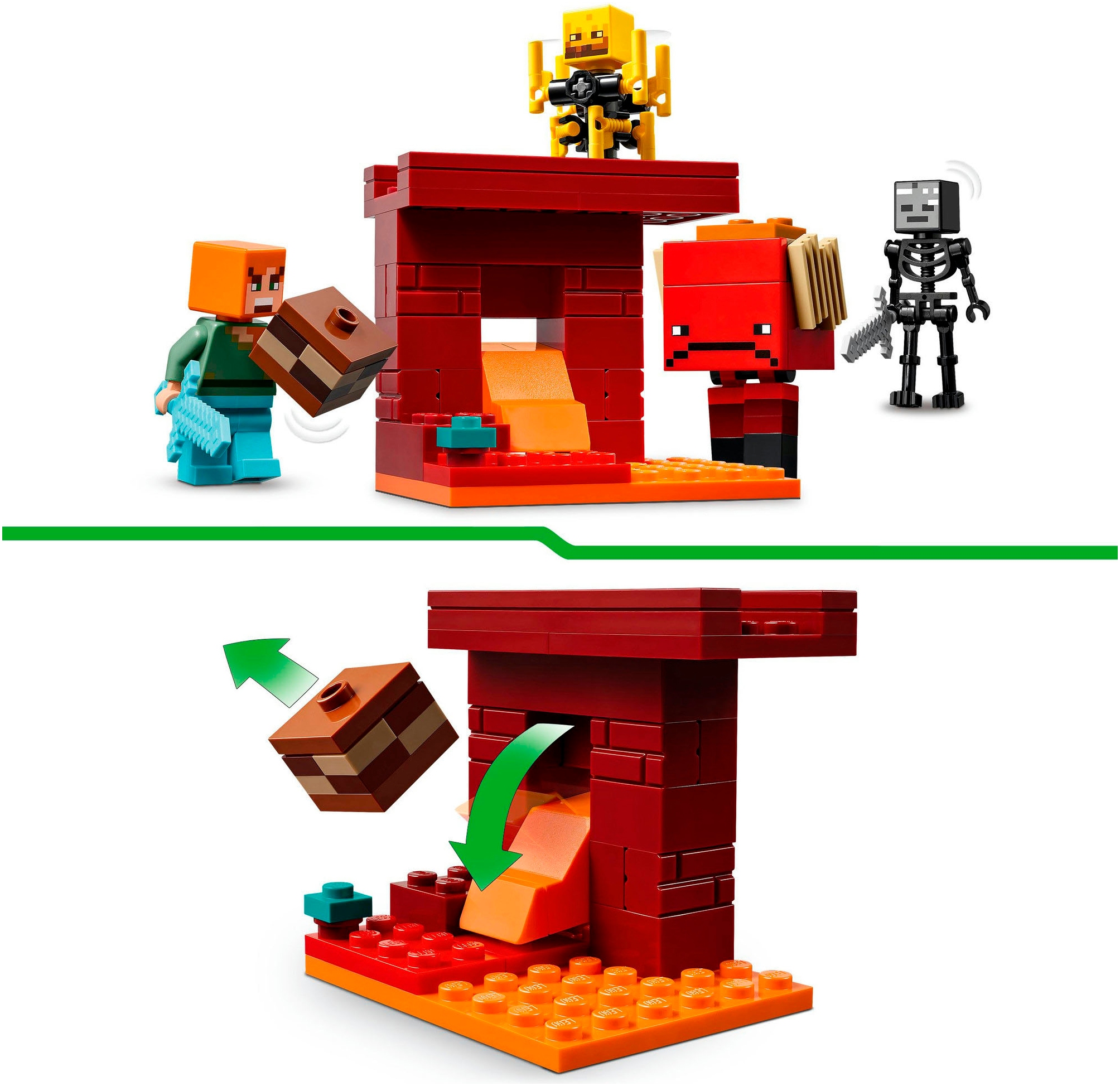 LEGO® Konstruktionsspielsteine »Das Lava-Duell im Nether (21266), LEGO Minecraft«, (99 St.), Made in Europe