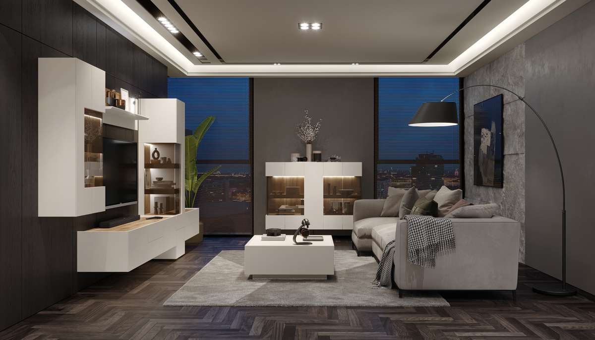 Places of Style Sideboard »Sky45«, Vitrine, Lackiert mit wasserbasiertem UV-Lack