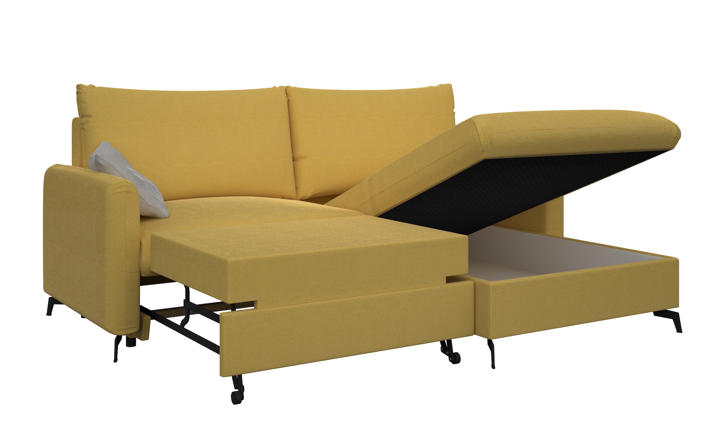 INOSIGN Ecksofa »Leilani«, Recamiere beidseitig montierbar, mit Bettfunktion und Bettkasten