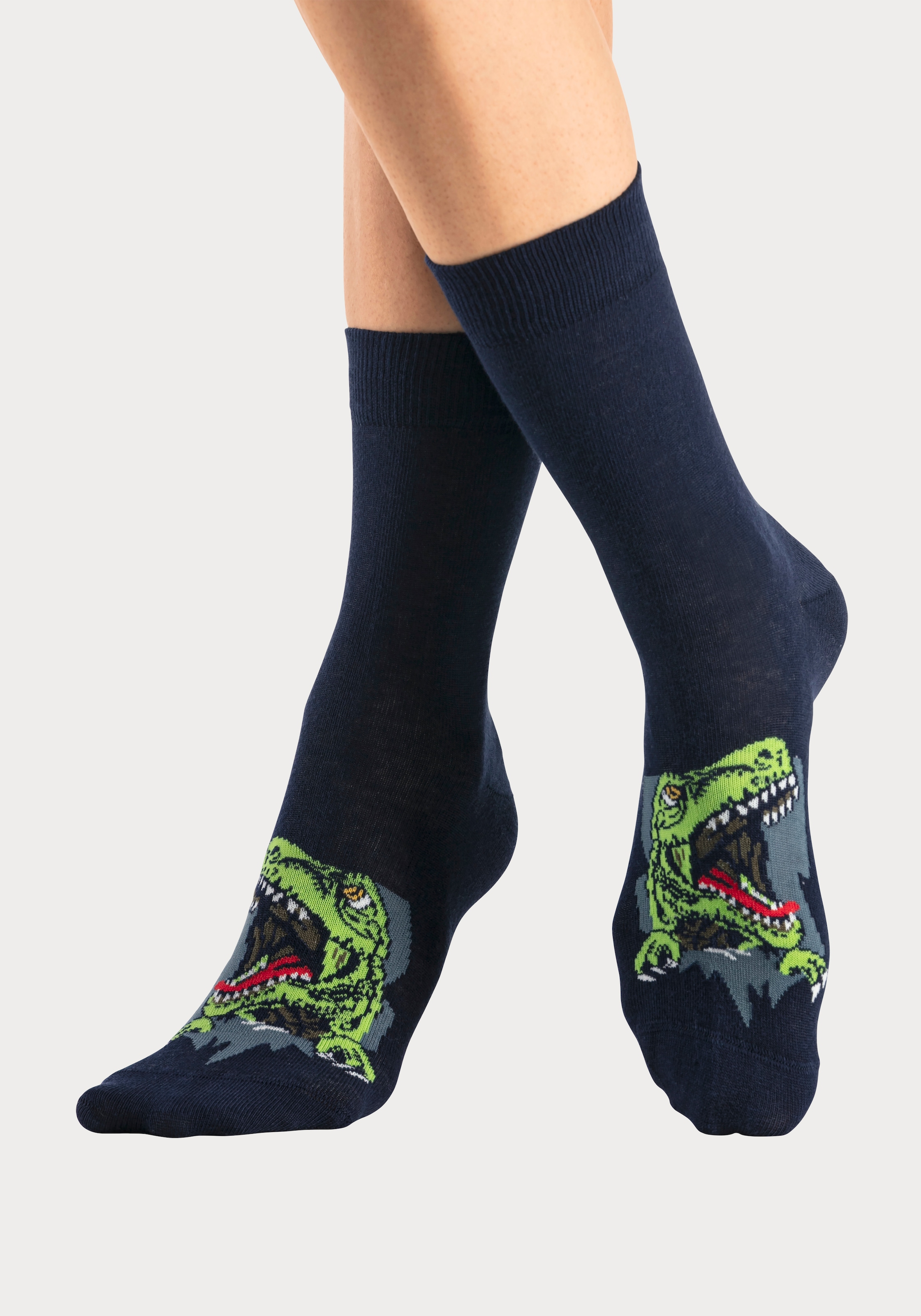 H.I.S Socken, (Packung, 5 Paar), mit Dinosauriermotiven