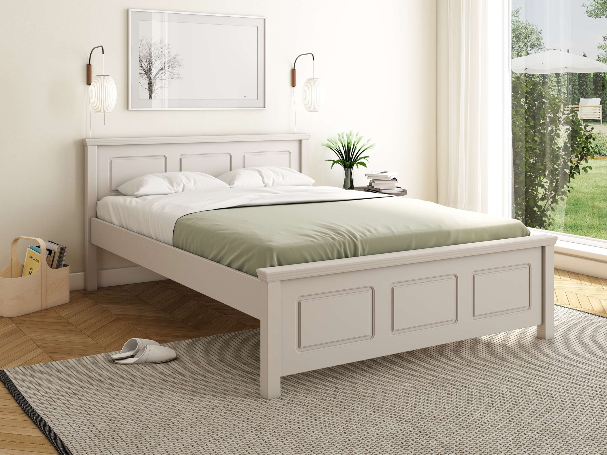 OTTO home Massivholzbett »ERIK' , Made in Europe, optional mit Schublade, Massivholz Kiefer« FSC® zertifiziert,  in mehreren Größen, Landhausstil mit Kassettenoptik