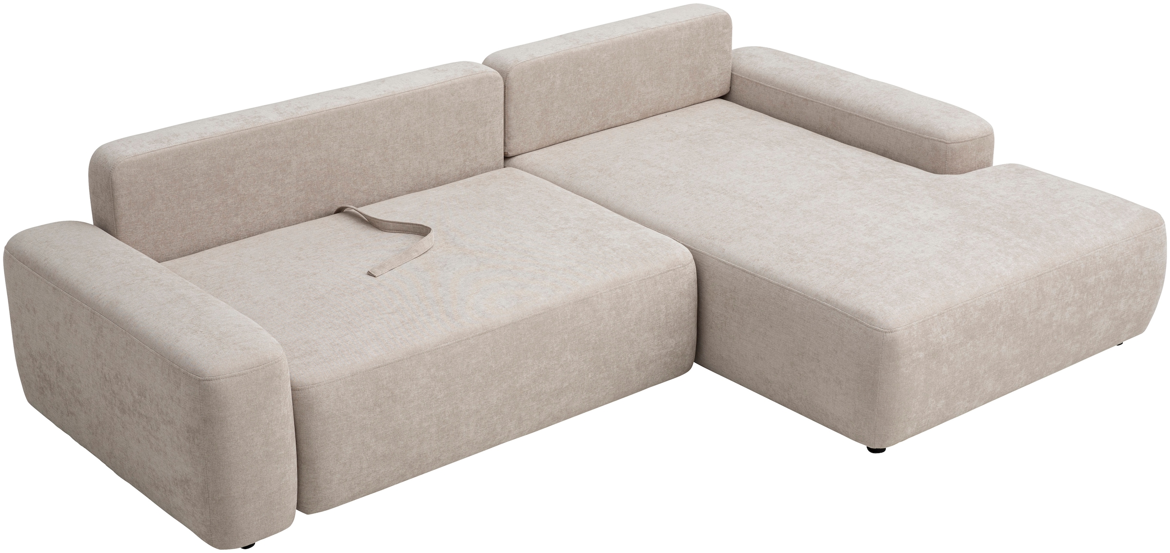 INOSIGN Ecksofa »TORGE (264cm), Schlafsofa in Cord, Samtvelours o Struktur fein, L-Form«, Schlaffunktion, Bettkasten, Liegefläche: 125/210 cm