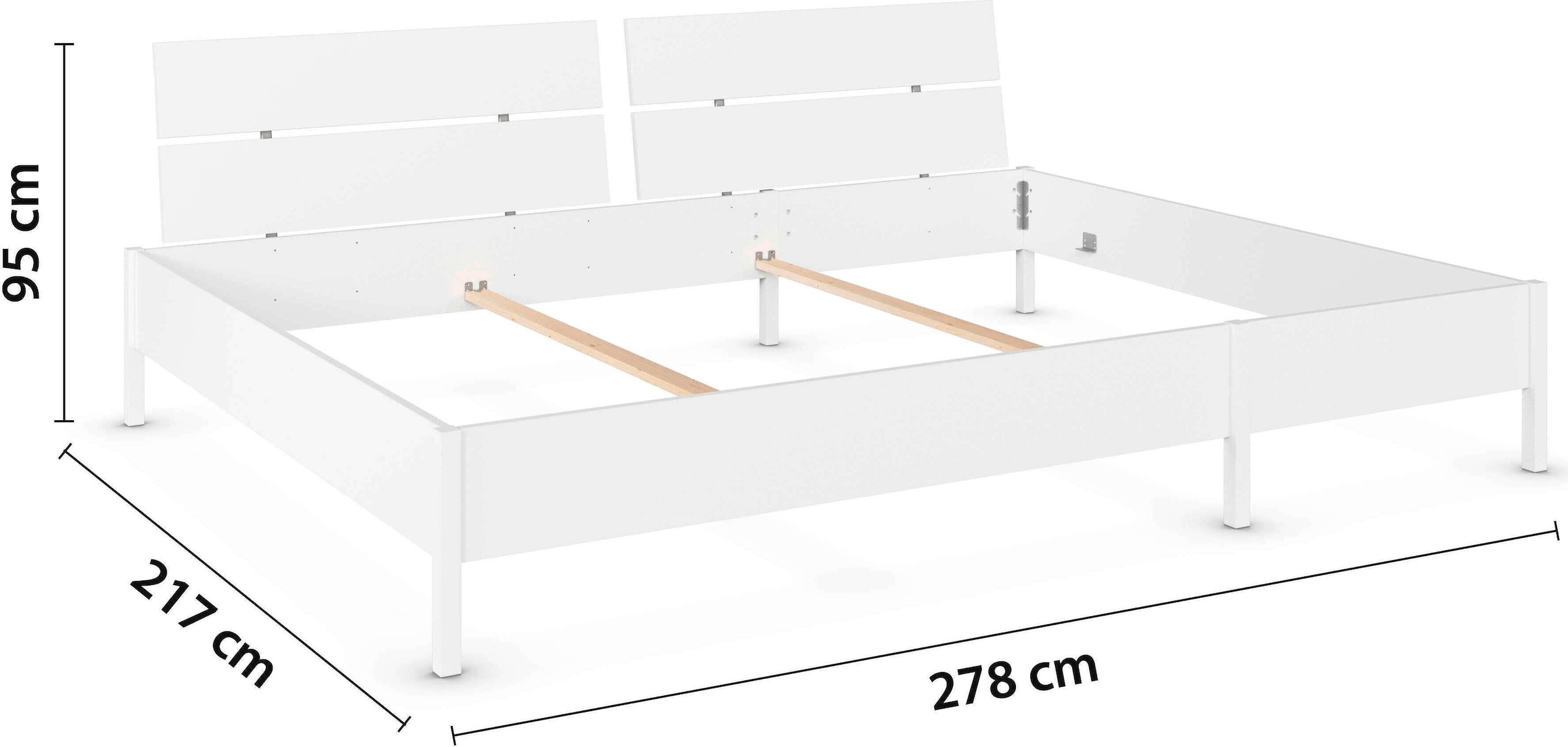 rauch Bett »Familienbett XXL Familiengröße Ehebett Doppelbett umbaubar«, Liegefläche 240x200 270x200 verschiedene Kopfteile MADE IN GERMANY