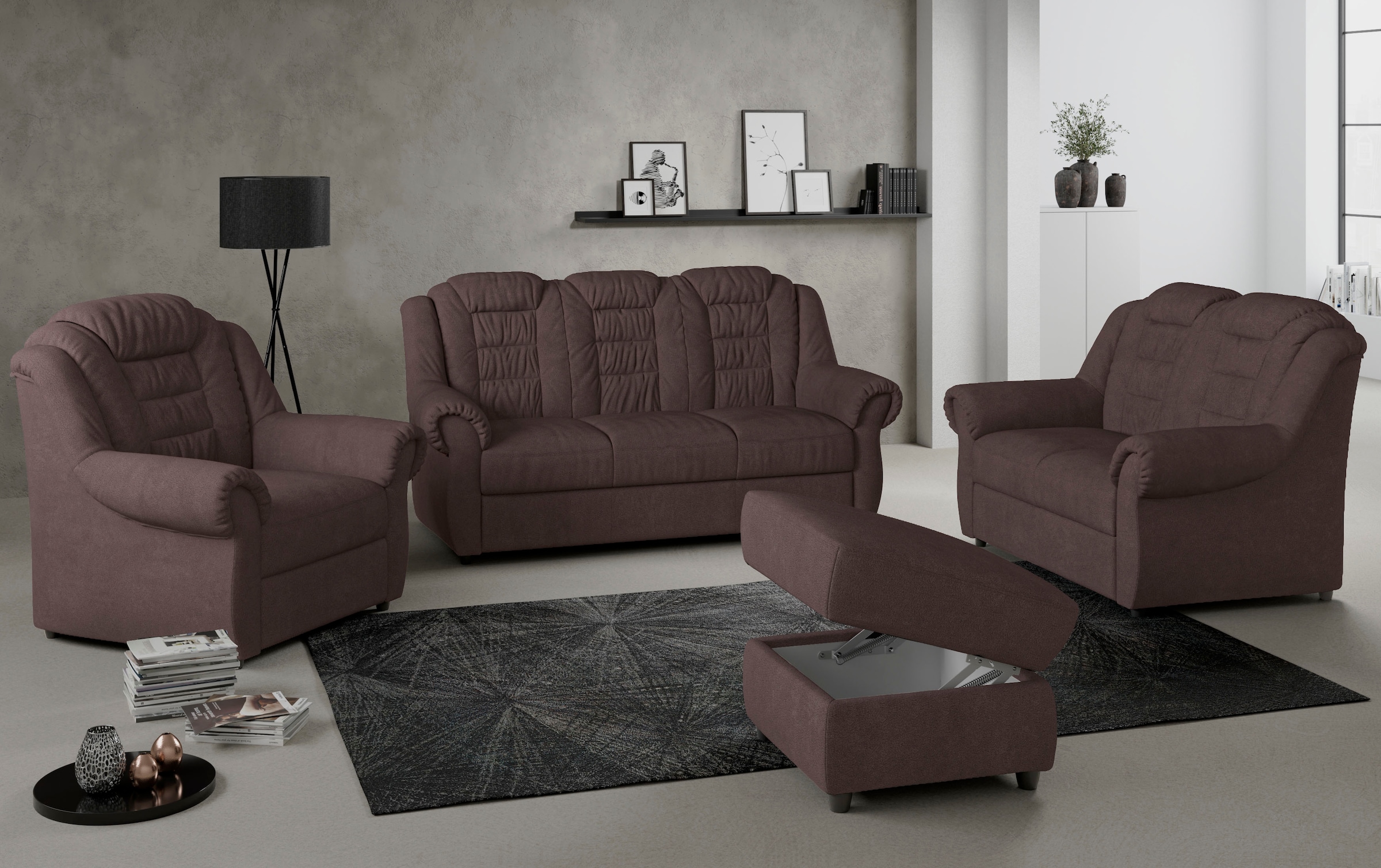 Home affaire 3-Sitzer »Boston«, Sofa mit hoher Rückenlehne