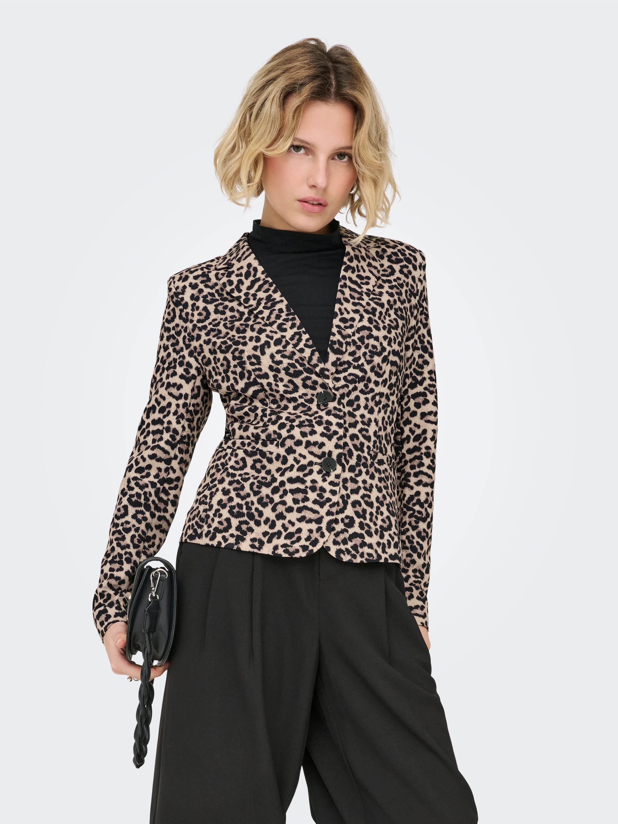 ONLY Kurzblazer »ONLELISIA LIFE L/S AOP BLAZER TLR« Materialmix, regular fit