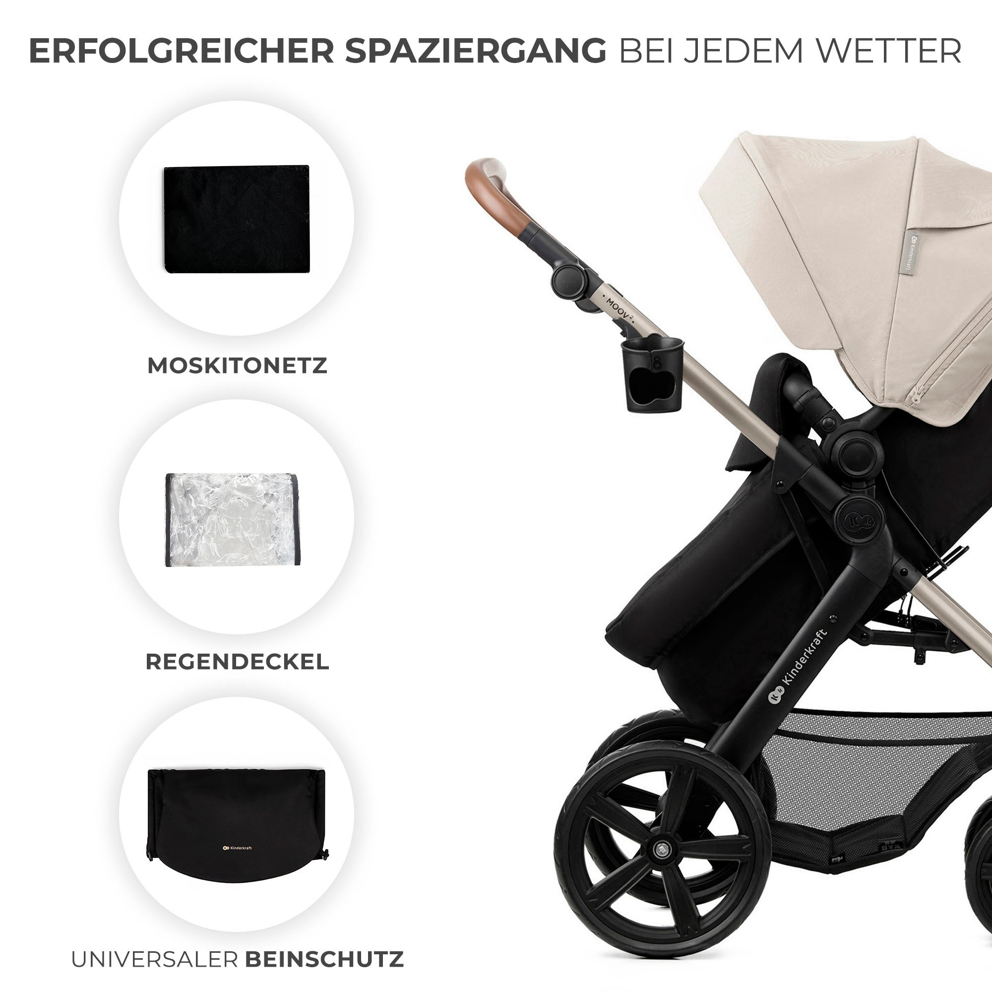 Kinderkraft Kombi-Kinderwagen »MOOV 2 4in1 EVA« 27 kg mit EVA-Rädern