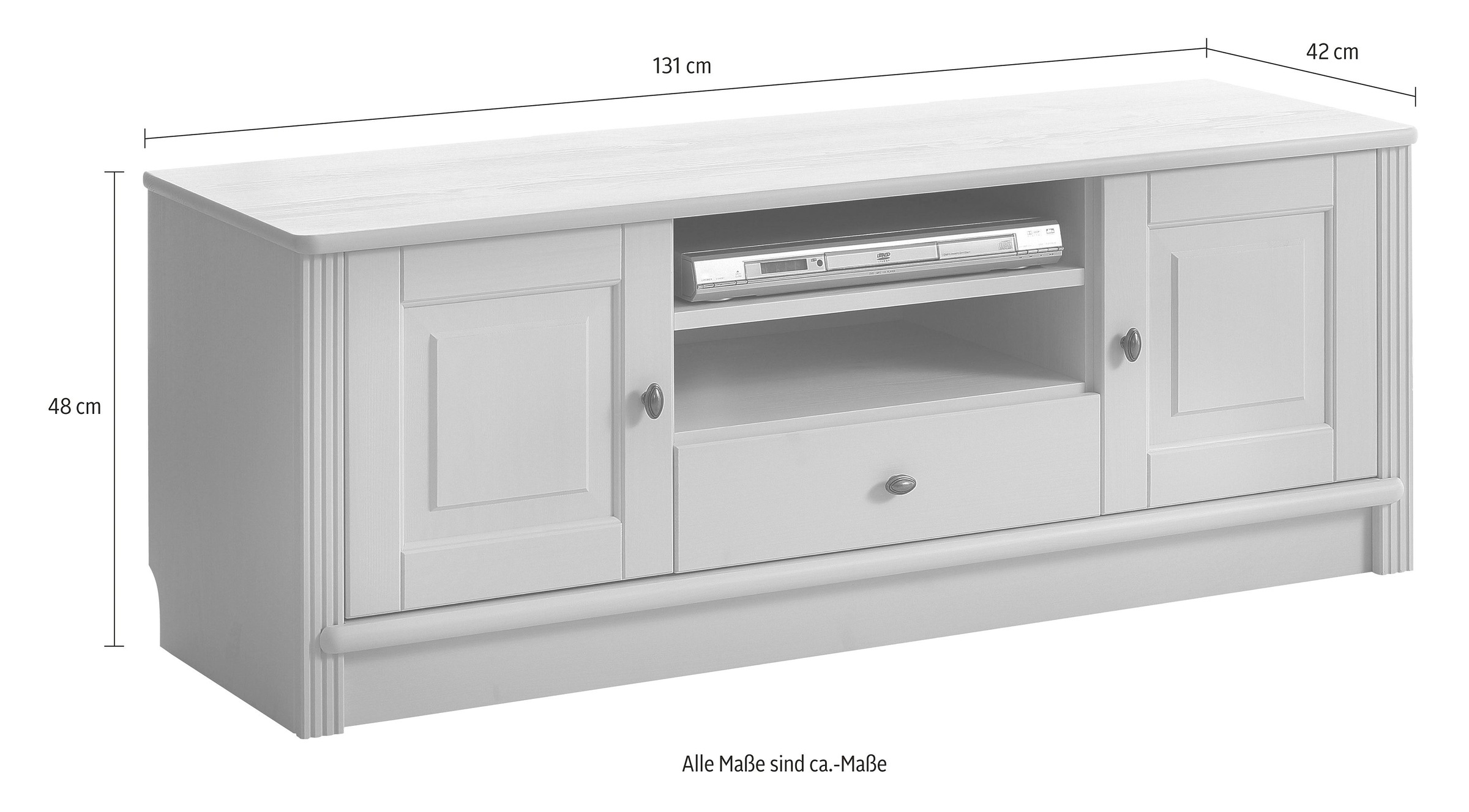 Home affaire TV-Board »Soeren«, aus massiver Kiefer, Breite 131 cm, stilvolles Design