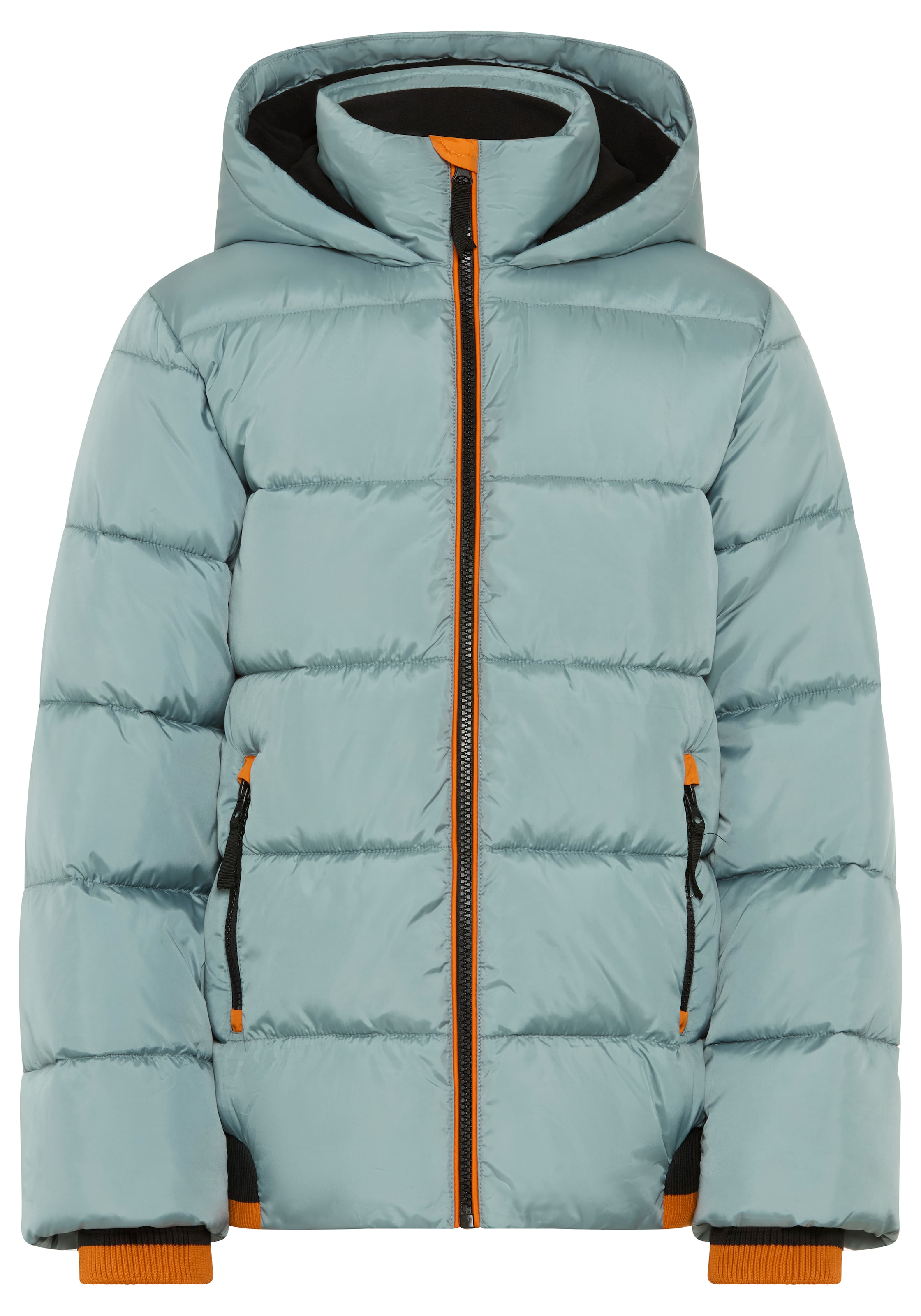 Bruno Banani Outdoorjacke »BRUNO BANANI Steppjacke mit modischen Rib-Bündchen« mit Kapuze Warme Jacke mit Kapuze, Fleecefutter, windabweisend, wasserabweisend