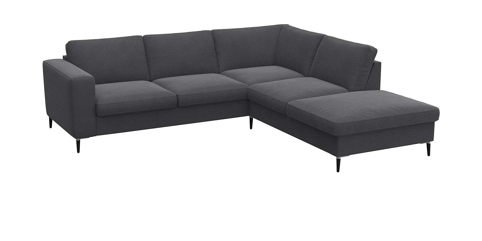FLEXLUX Ecksofa »Fiore, bequem und komfortabel, zeitlos, OTTOs Choice, L-Form«, breite Armlehnen, Füße Alu/schwarz, B/T 241/225 cm, Kaltschaum im Sitz