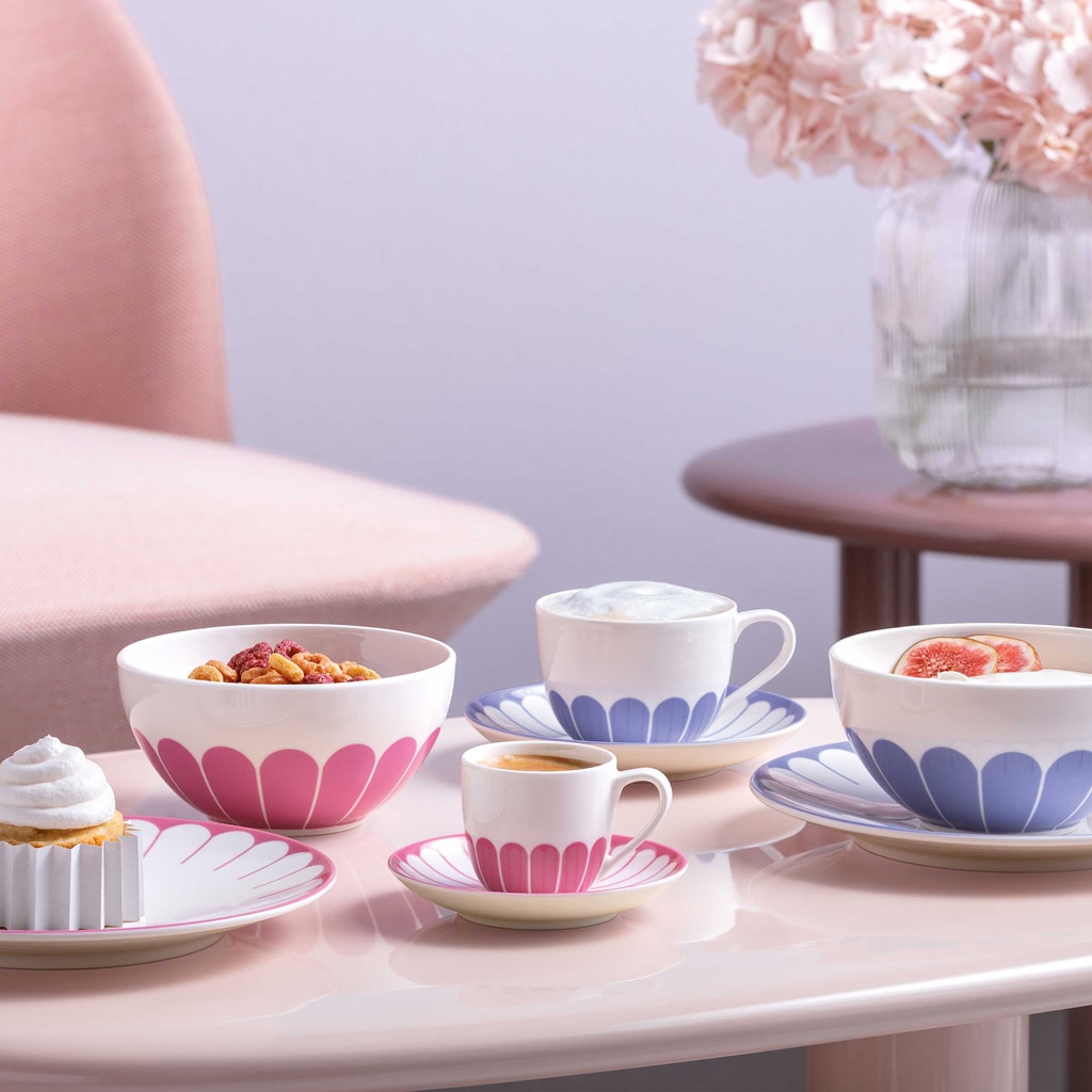 Villeroy & Boch Tasse »Kaffeetassen mit Untertassen Fleur Couleur 160 ml 6er Set«