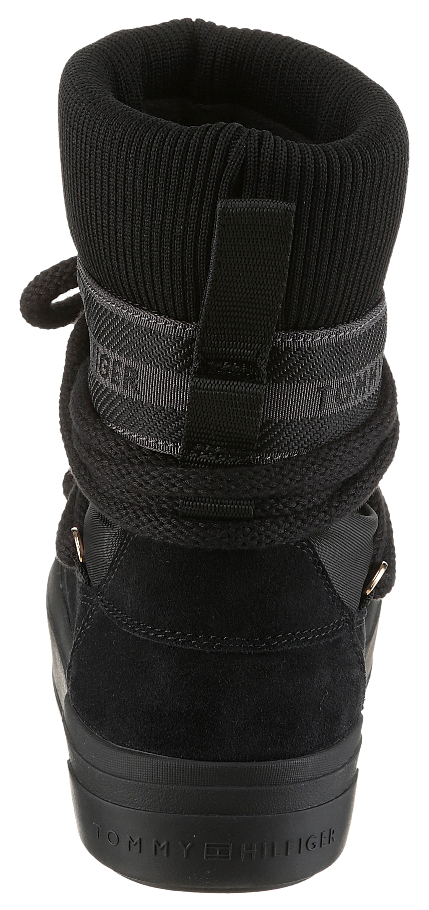 Tommy Hilfiger Schnürboots »TOMMYTECH LOGOTAPE SNOWBOOT WARM«  , Plateau, Schnürboots, Outdoorschuh, Textilband mit Logoschriftzug