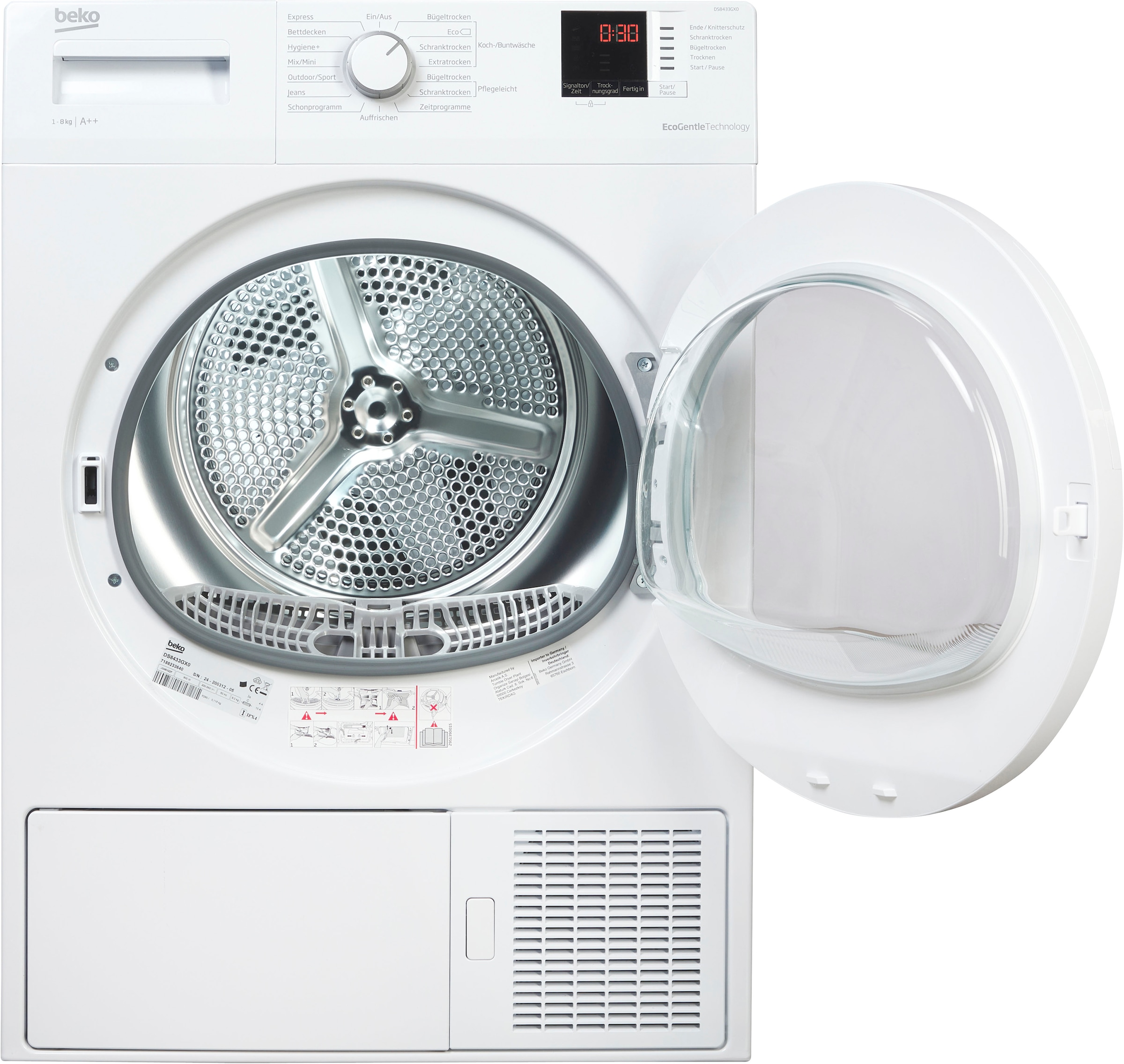 BEKO Wärmepumpentrockner »DS8433GX0«, 8 kg