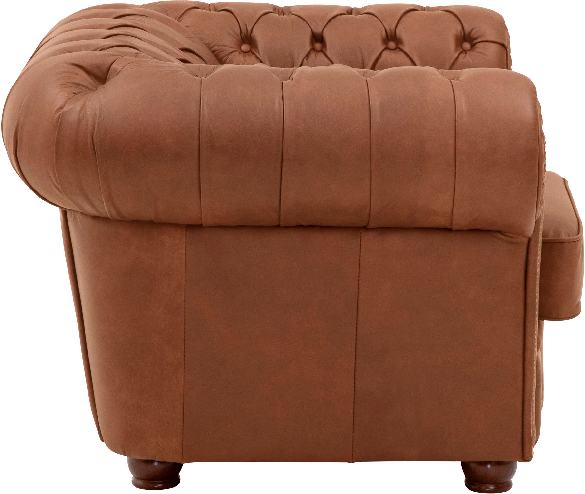 Max Winzer® Sessel »Norwin, Loungesessel, Chesterfield mit Ziernägeln in der Chatose,«, Clubsessel, klassisch, edel, modern und bequem