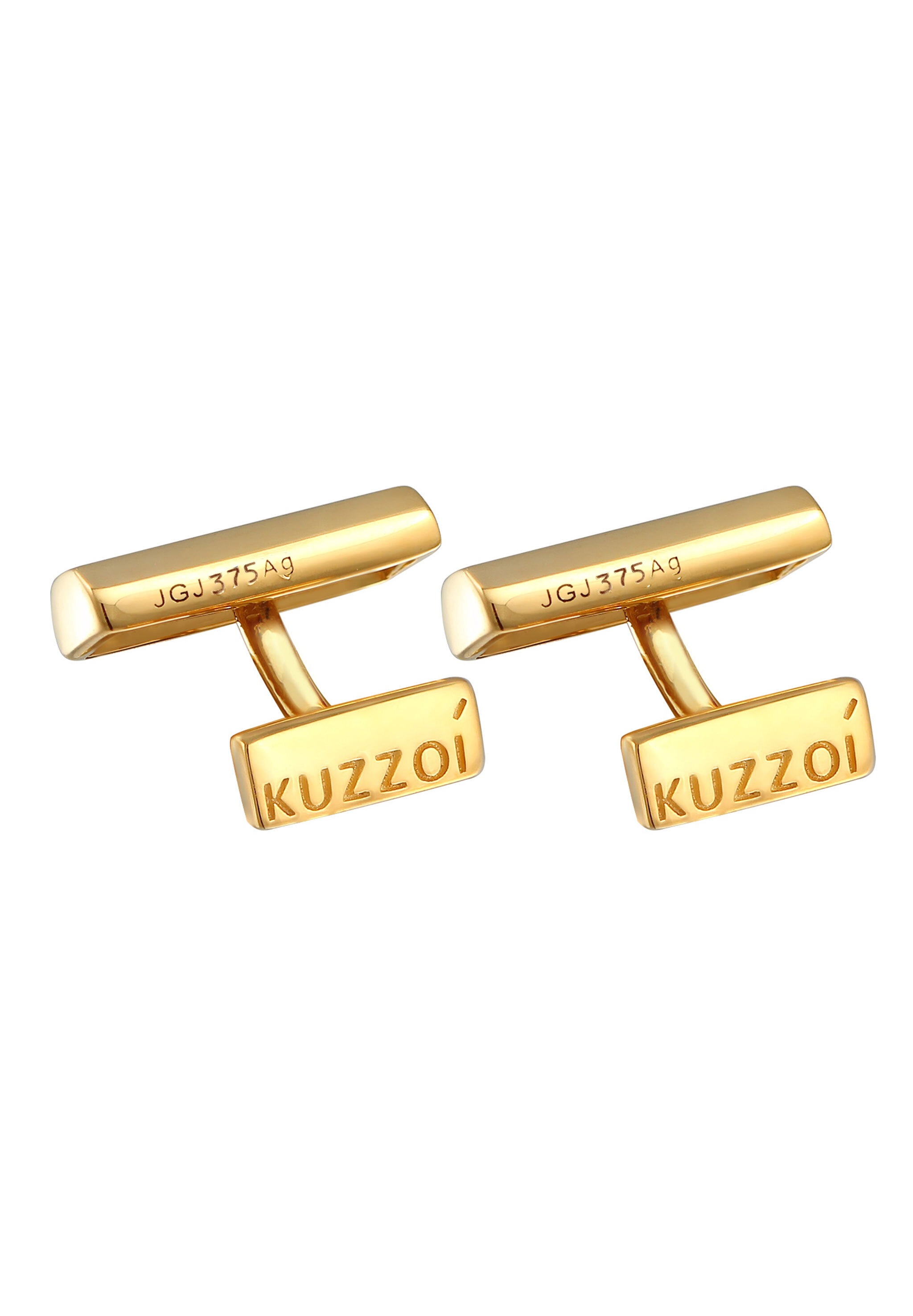 Kuzzoi Manschettenknöpfe »Manschettenknopf Rechteck Barren Poliert Elegant 375er Gelbgold«