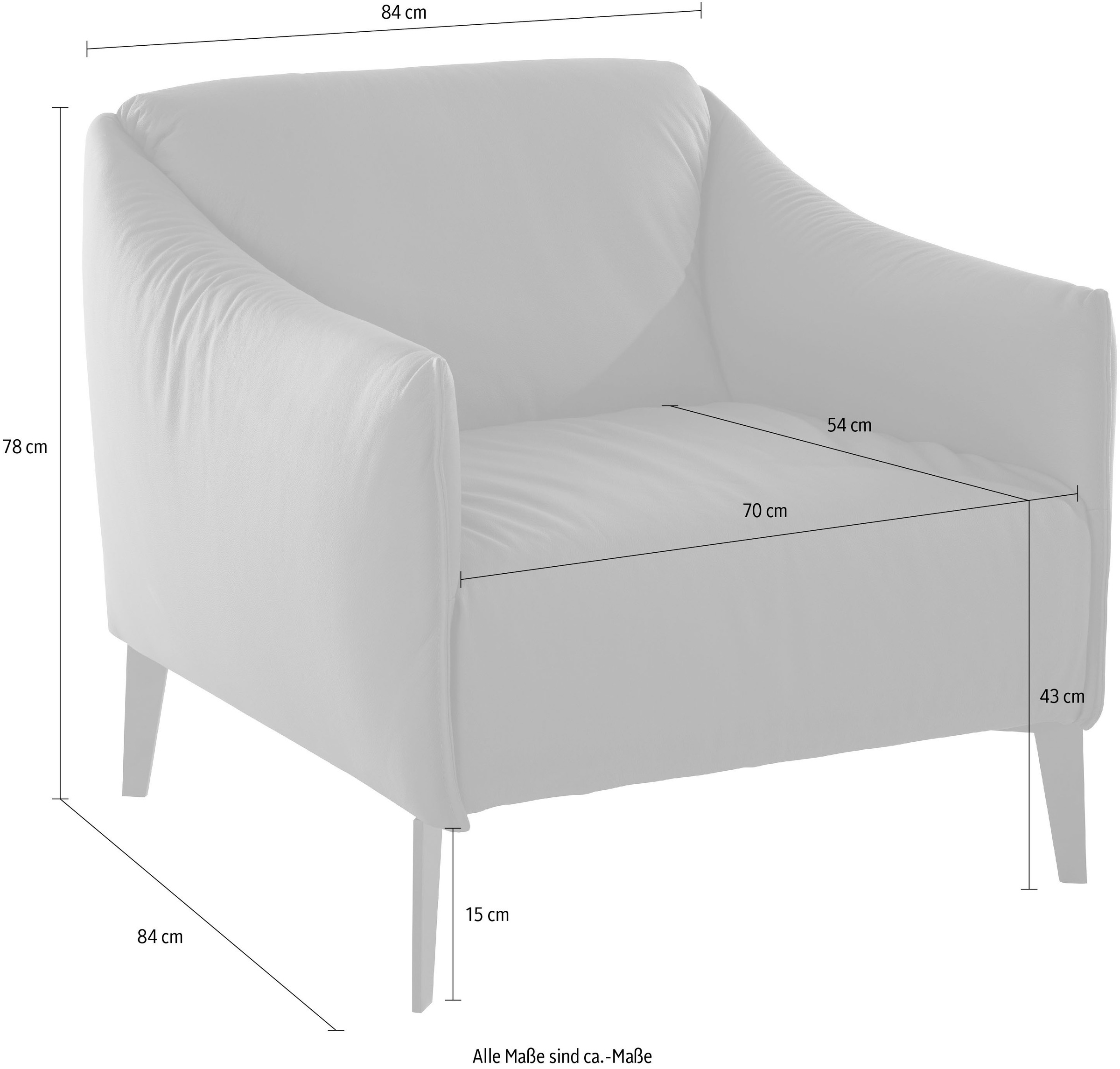 W.SCHILLIG Cocktailsessel »sally Designsessel, Loungesessel,« mit Metall-Winkelfüßen in Chrom glänzend