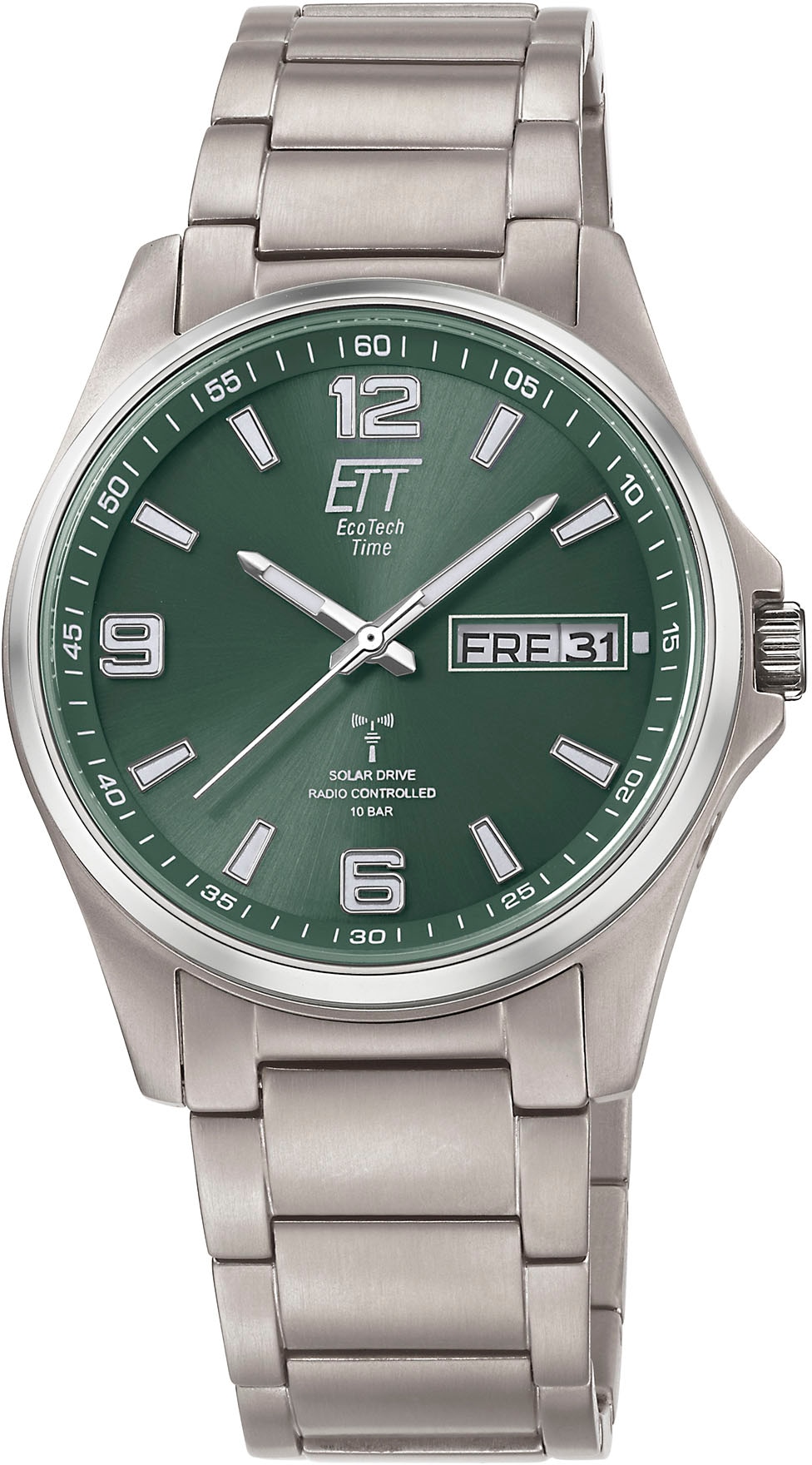 ETT Funkuhr »Everest«, Armbanduhr, Herrenuhr, Datum, Solar, Titan