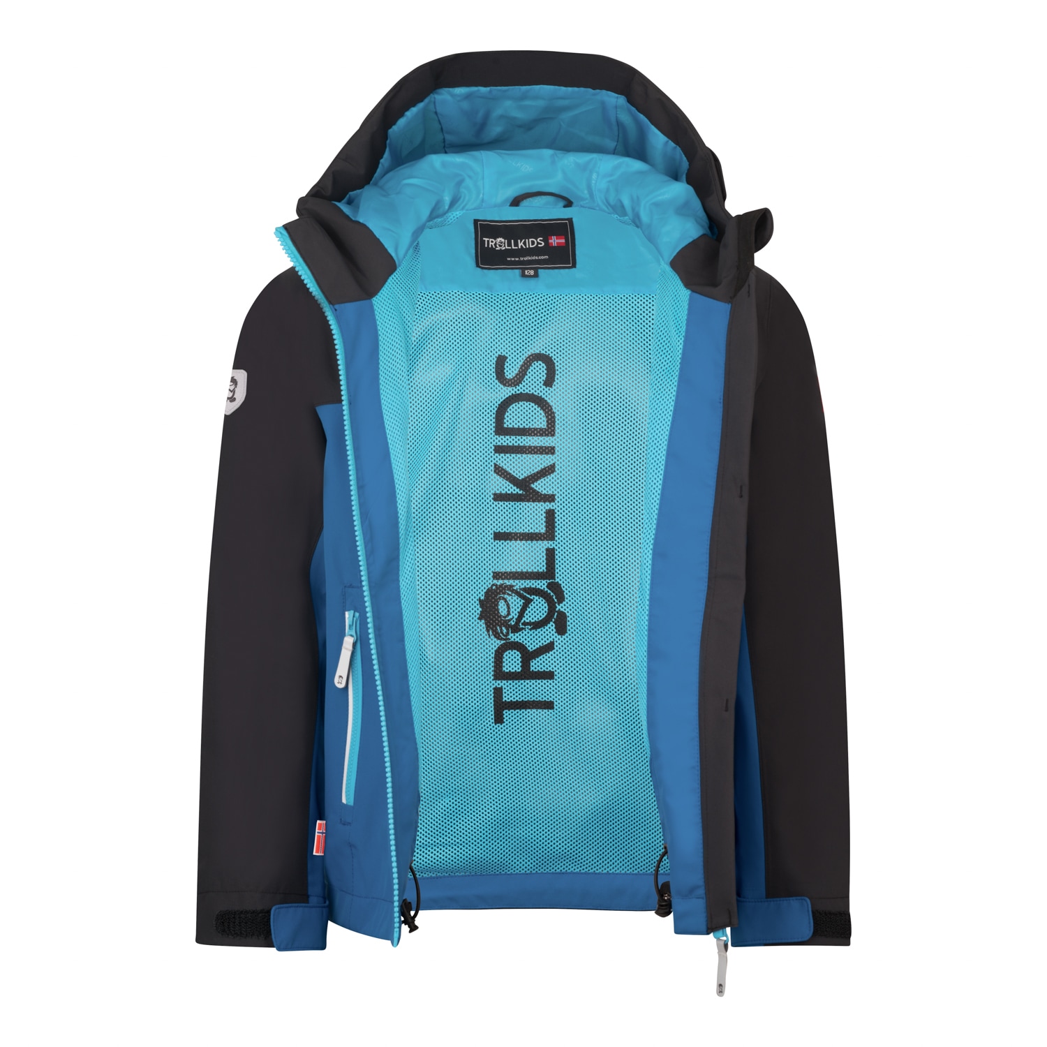 TROLLKIDS Regenjacke »Kids Telemark Jacket« mit angeschnittener, verstellbarer Kapuze, wasserdicht, winddicht