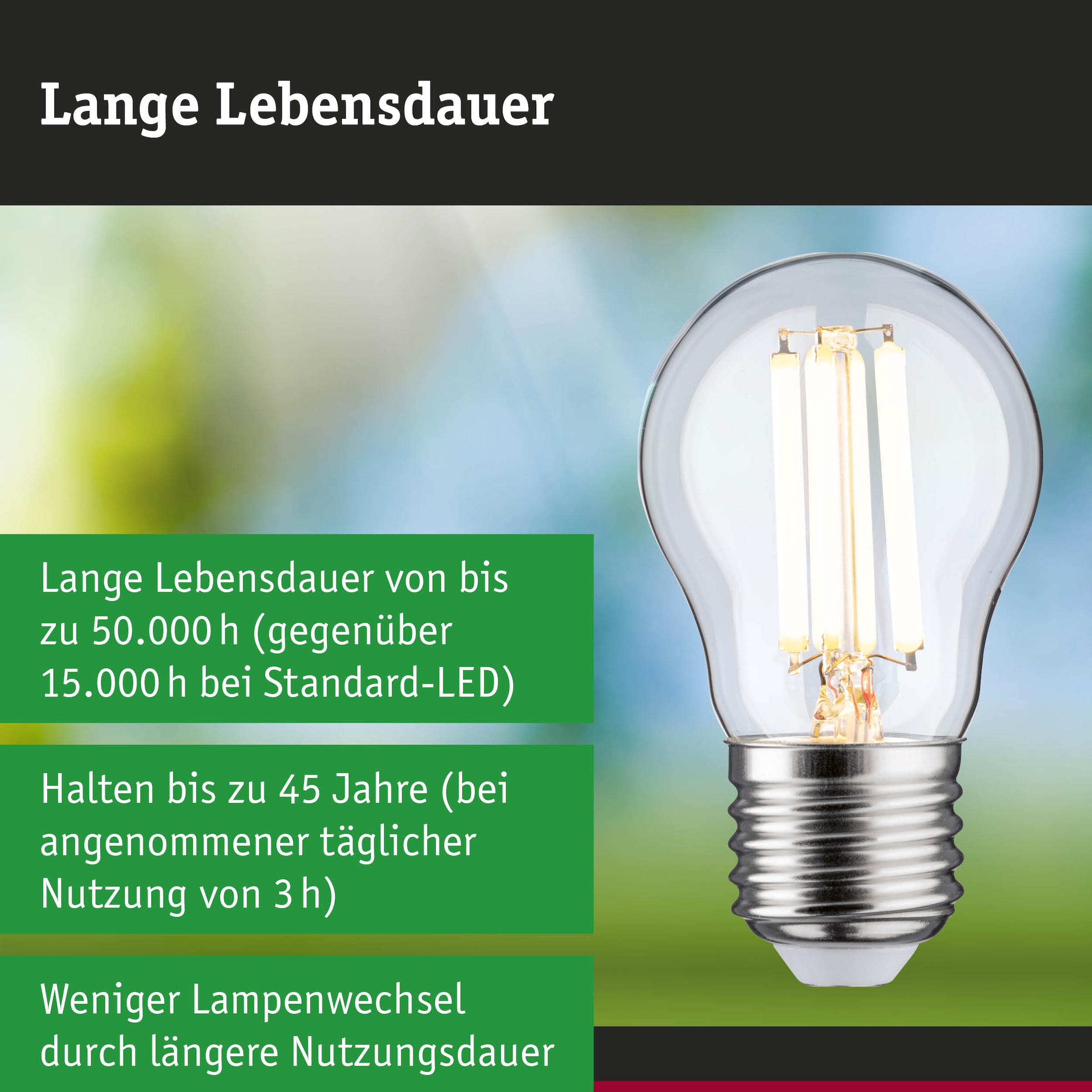 Paulmann LED-Leuchtmittel »Efficient-Line Tropfen 840lm 4W 3000K klar 230V« E27 1 Stk. Warmweiß