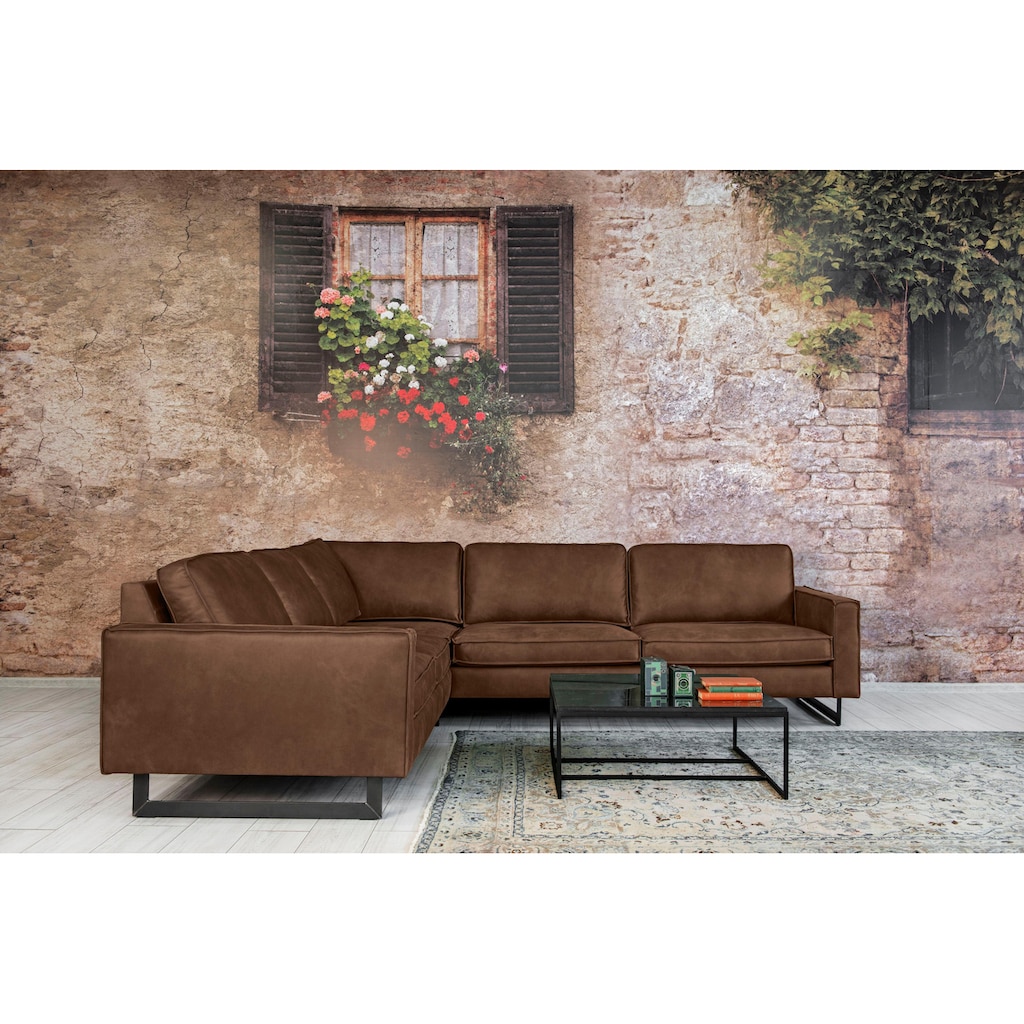 Places of Style Ecksofa »Pinto, 250/290 cm, langer Schenkel, XXL, Ottomane«